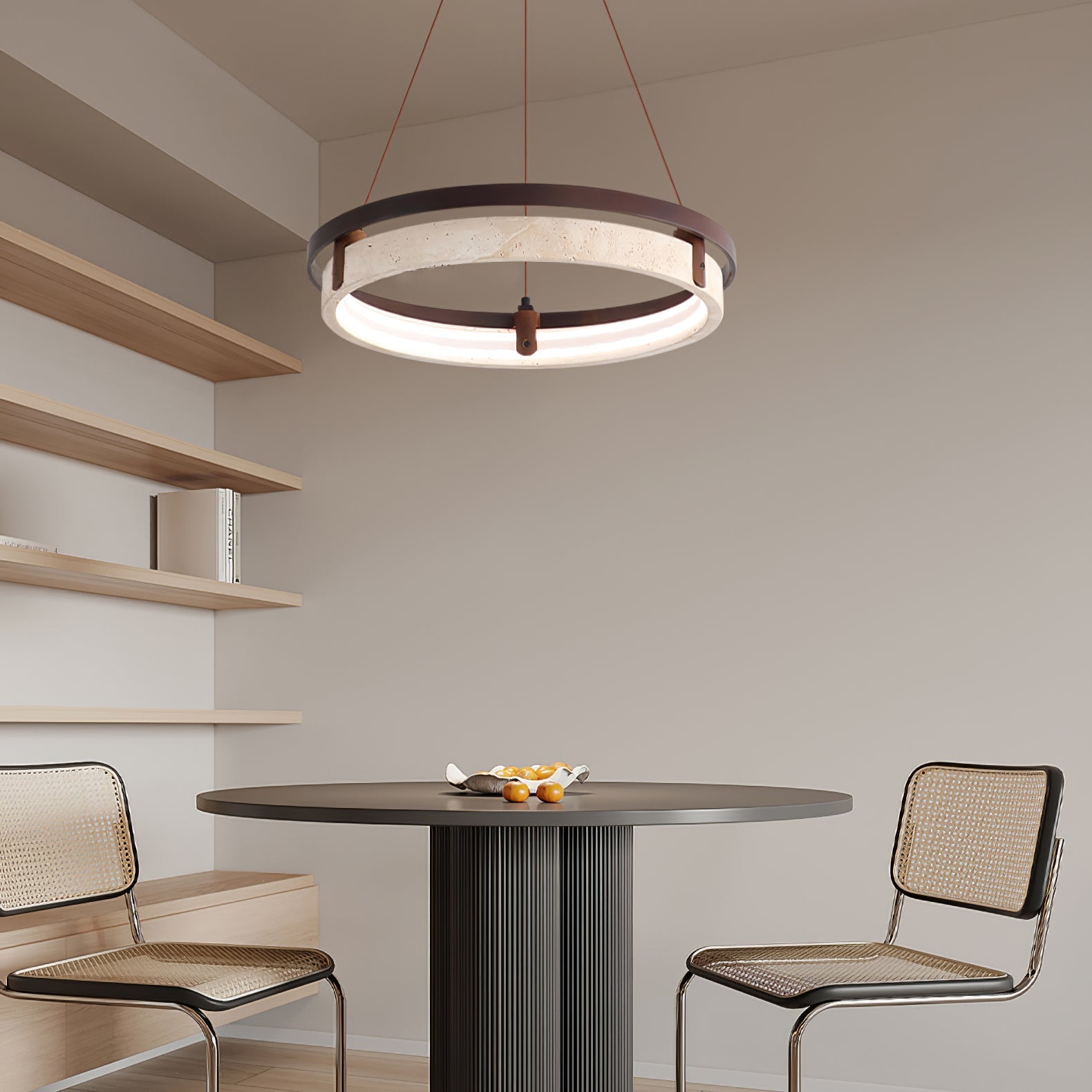 Panell Travertine Pendant Light-Neutral Decor