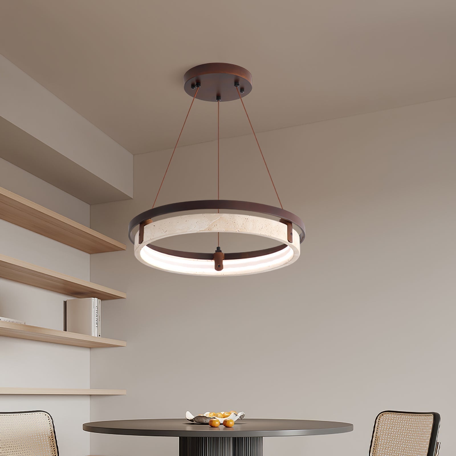 Aurix Travertine Pendant Light-Neutral Decor