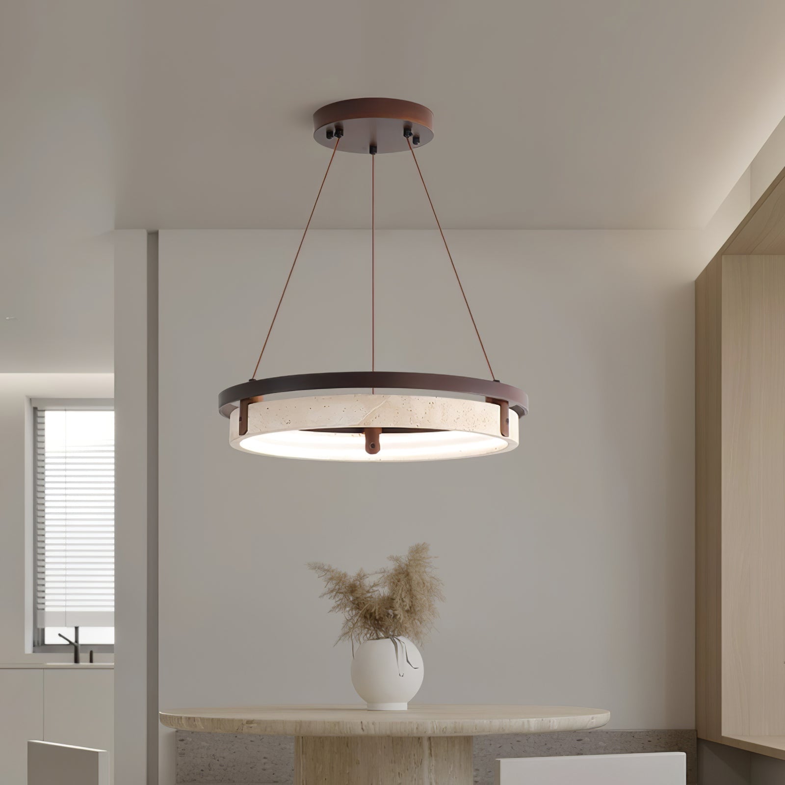 Aurix Travertine Pendant Light-Neutral Decor