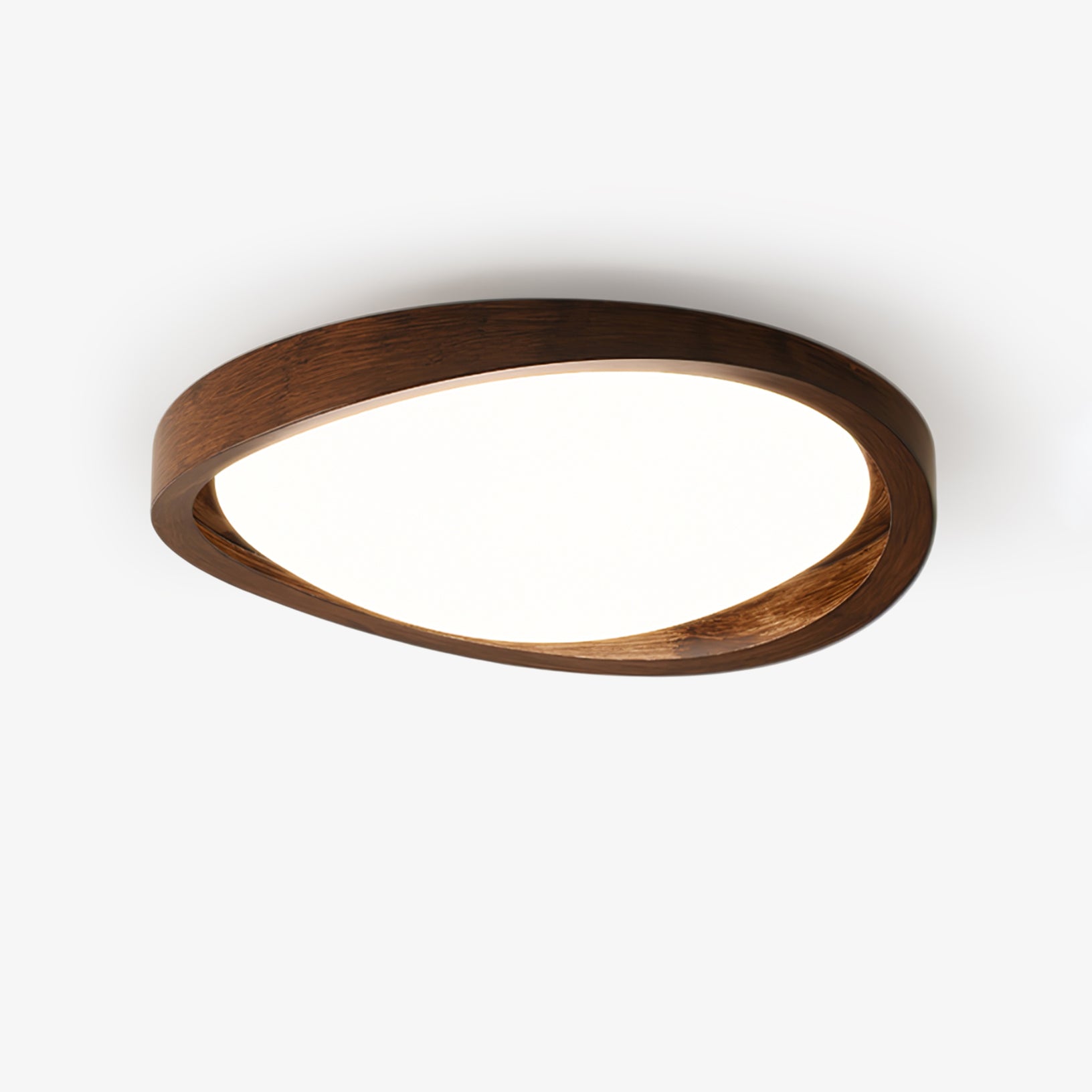 Nalem Ceiling Light Walnut Curved Edge Oval Nordic-Neutral Decor