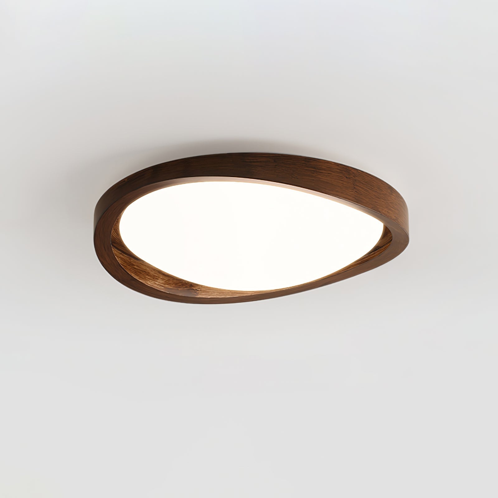 Nalem Ceiling Light Walnut Curved Edge Oval Nordic-Neutral Decor