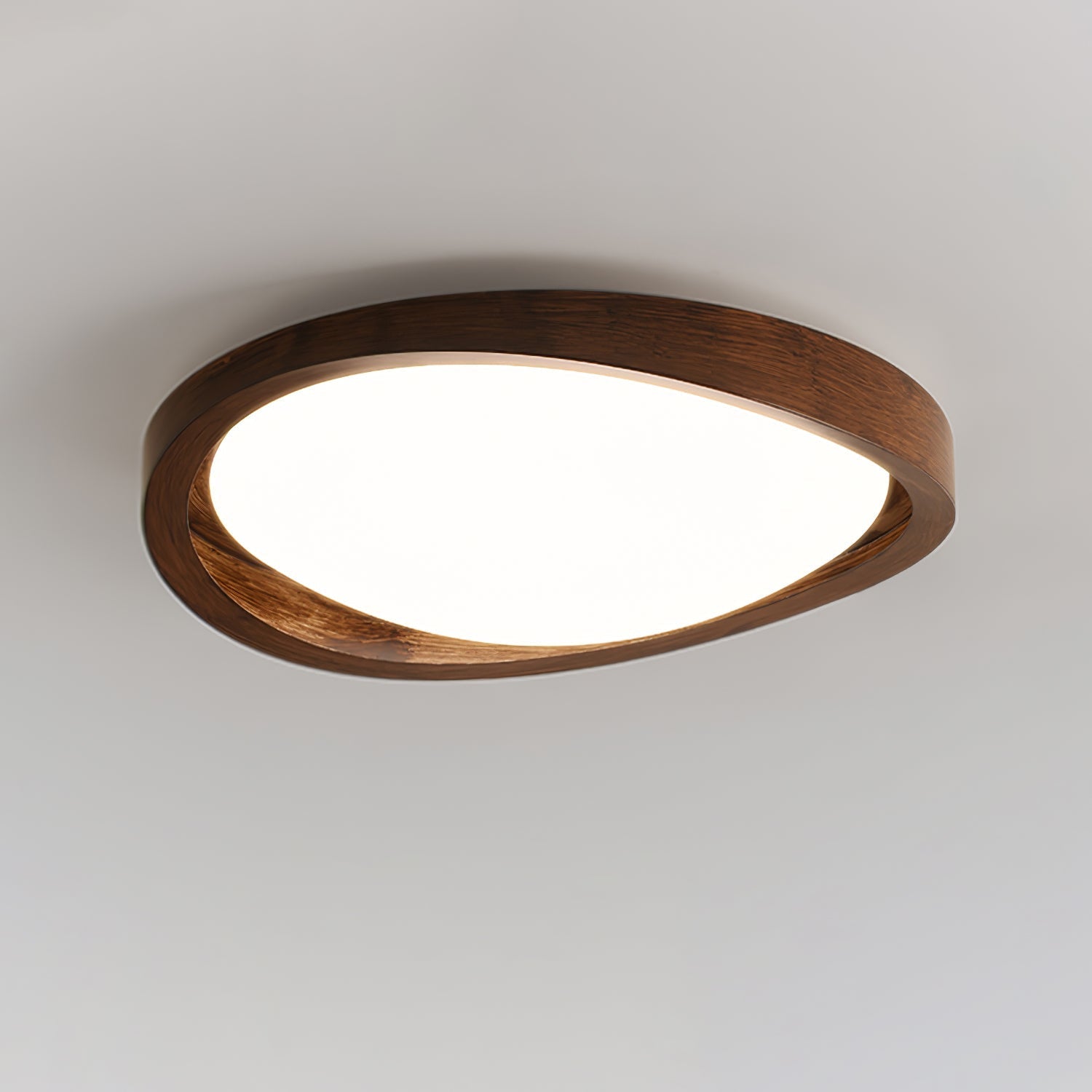 Nalem Ceiling Light Walnut Curved Edge Oval Nordic-Neutral Decor