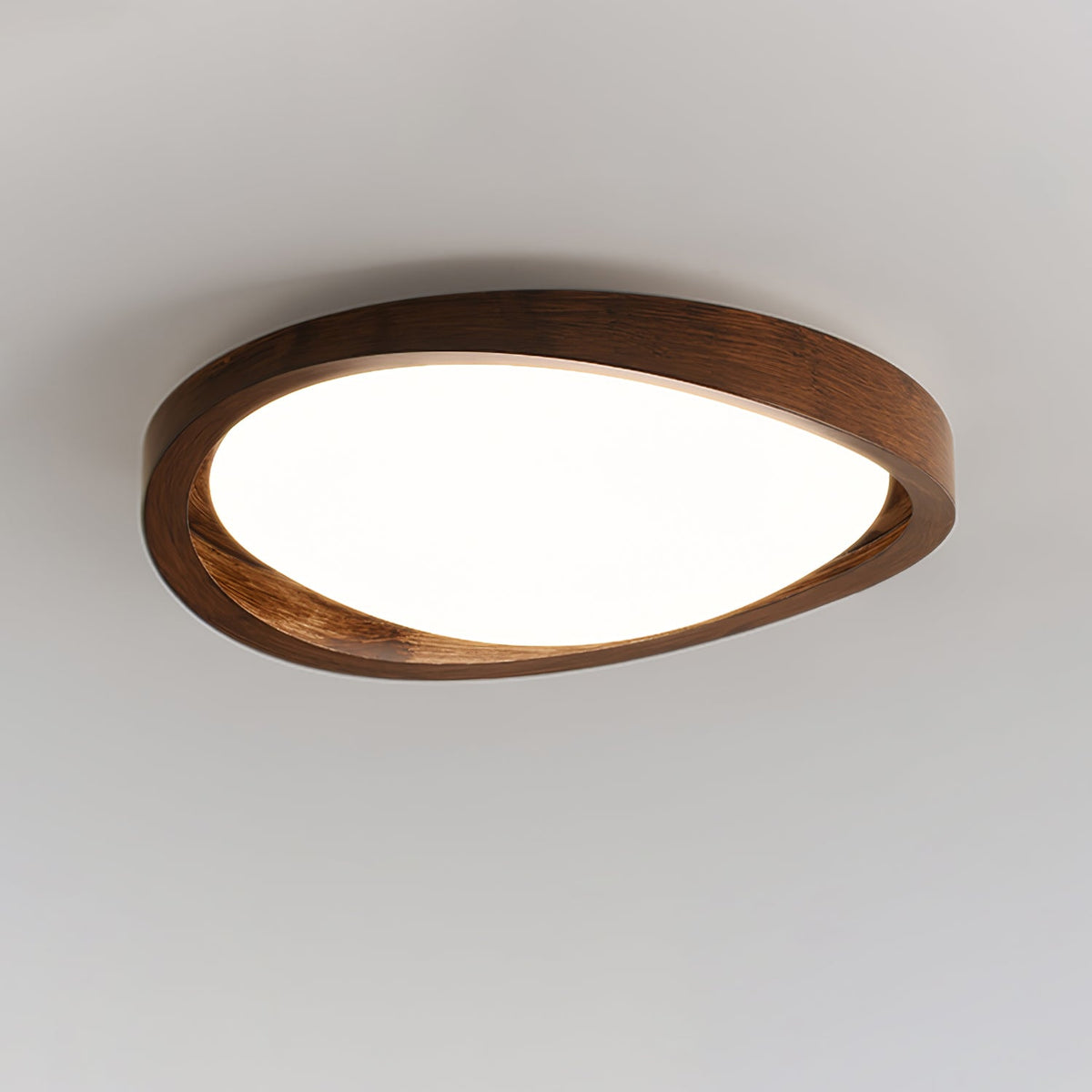 Walnut Curved Edge Ceiling Light-Neutral Decor