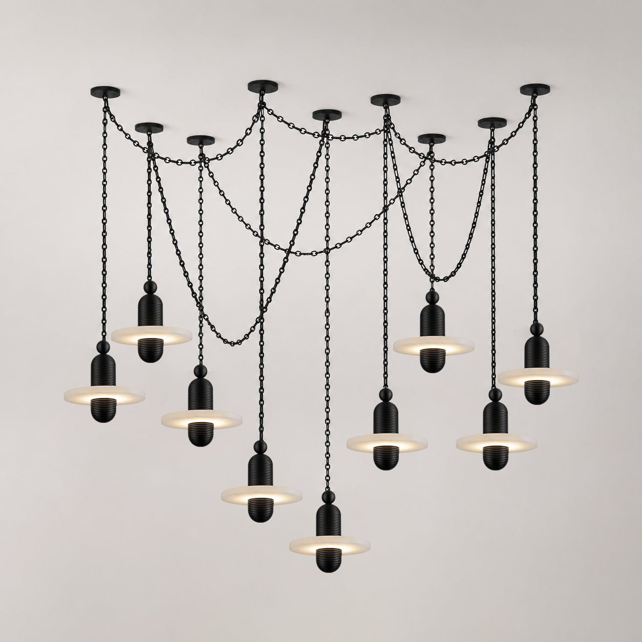 Orbital Drift Chain Chandelier-Neutral Decor