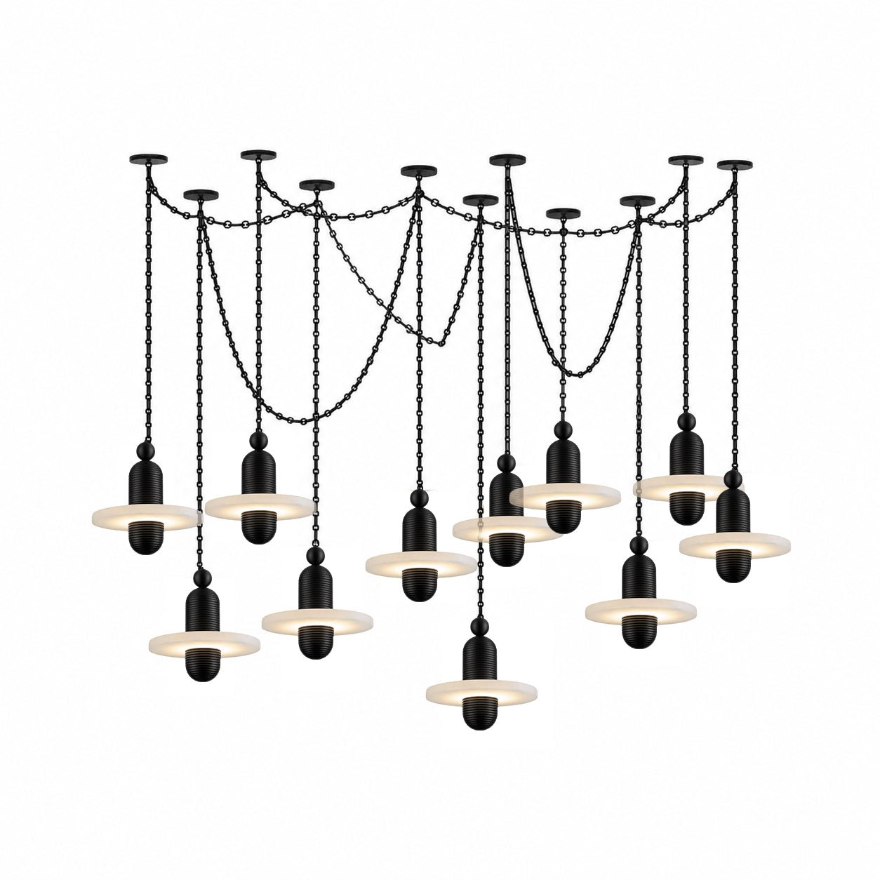 Orbital Drift Chain Chandelier-Neutral Decor