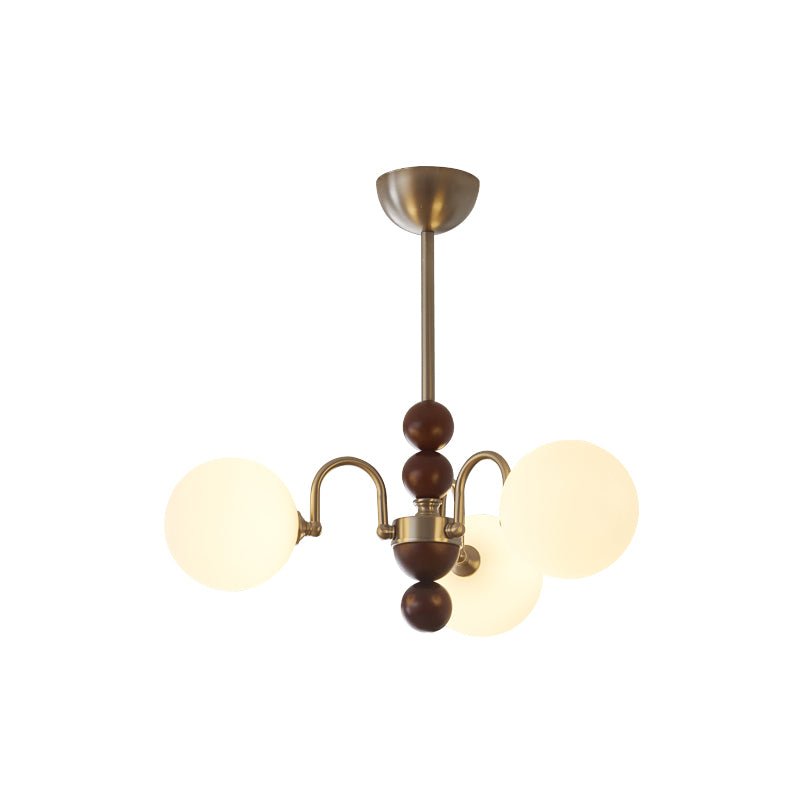 Orbital Premium Nordic Art Curve Wood Glass Chandelier-Neutral Decor