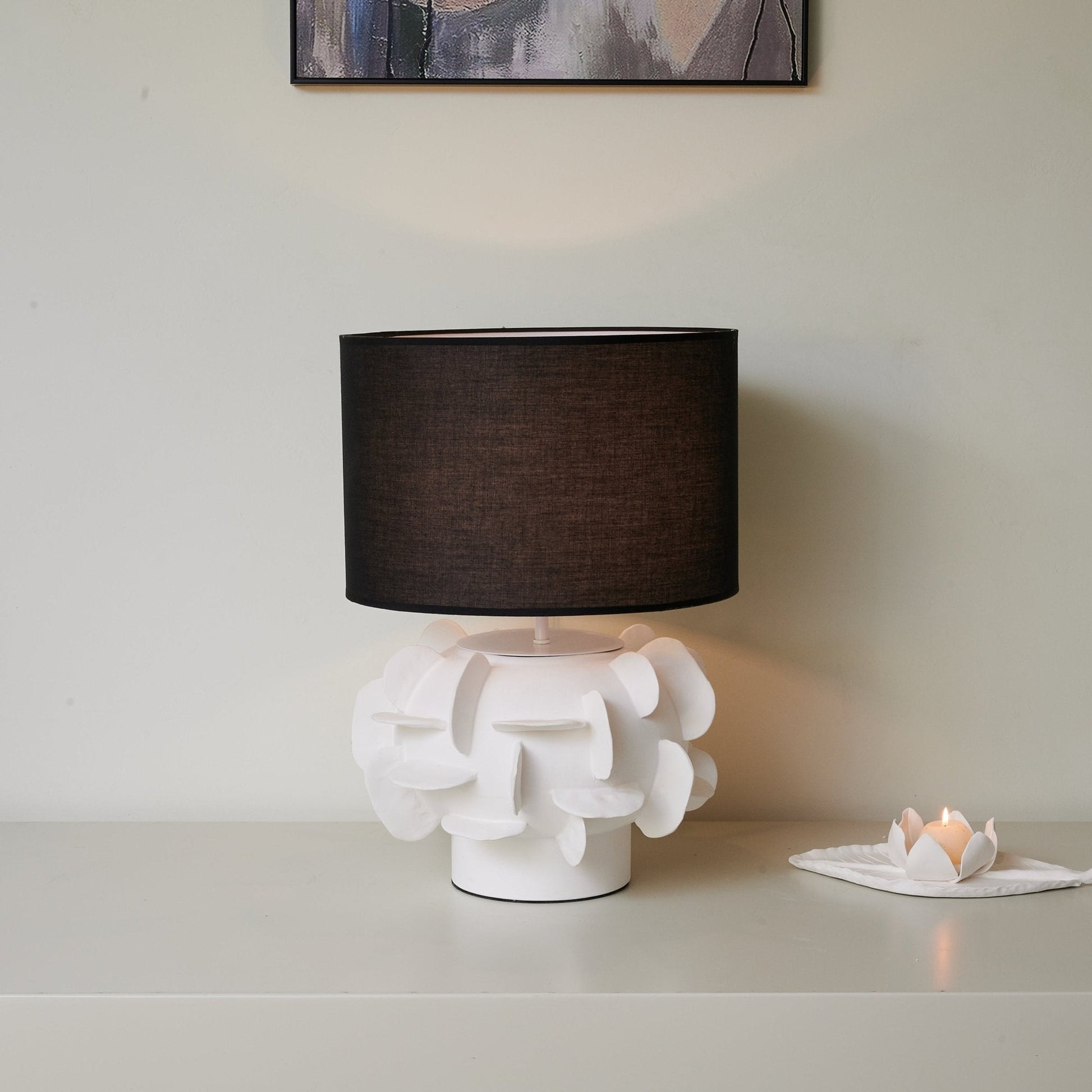 Peyton Contemporary Ceramics Table Lamp-Neutral Decor