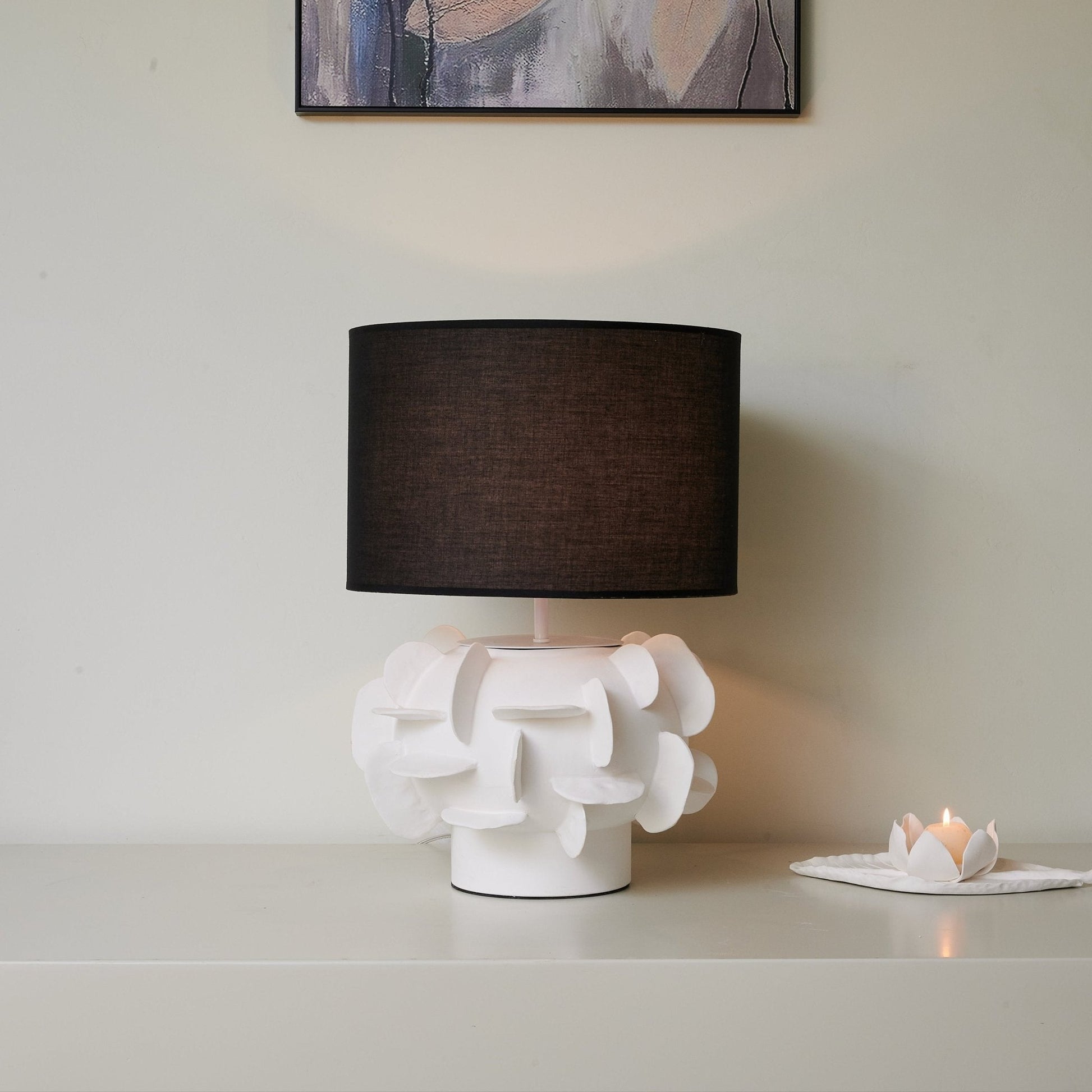 Peyton Contemporary Ceramics Table Lamp-Neutral Decor