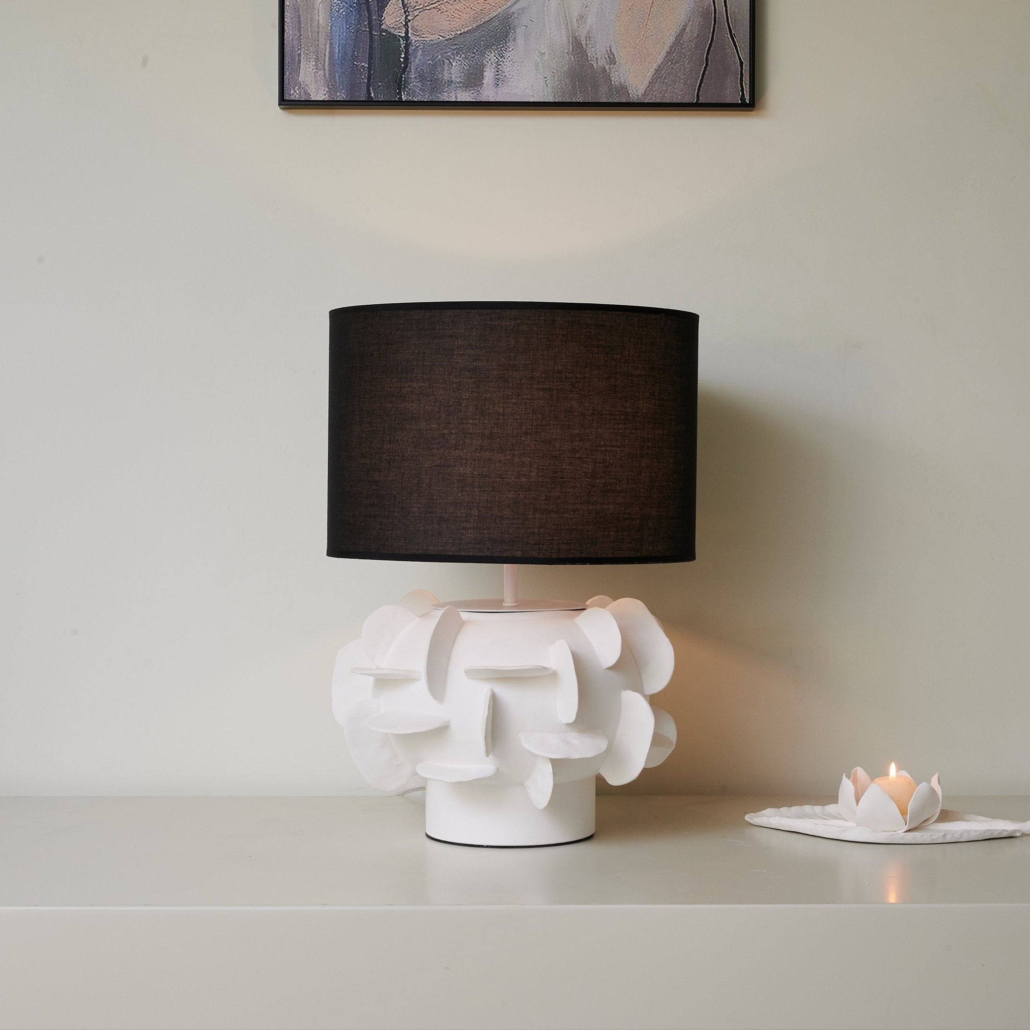 Peyton Contemporary Ceramics Table Lamp-Neutral Decor