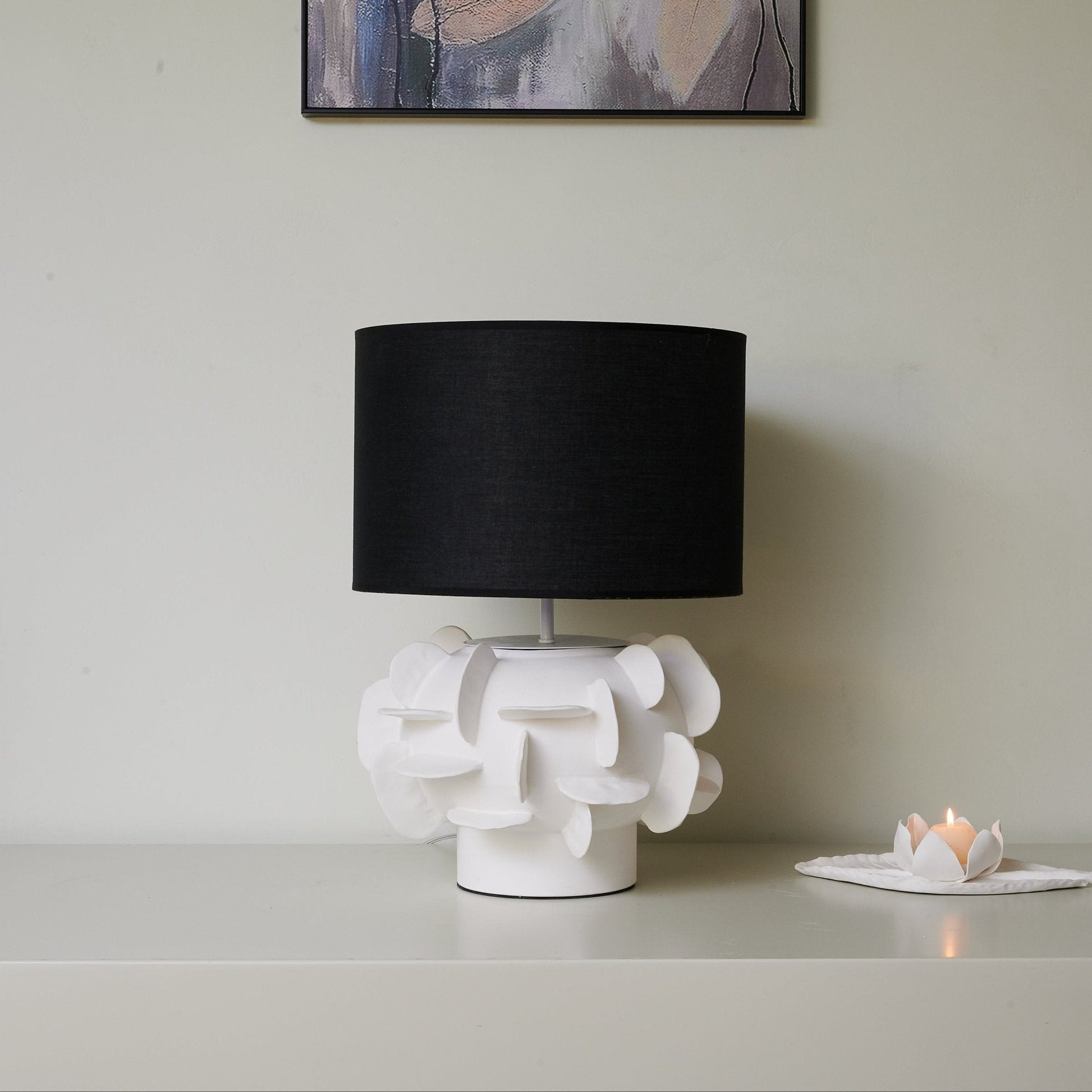 Peyton Contemporary Ceramics Table Lamp-Neutral Decor