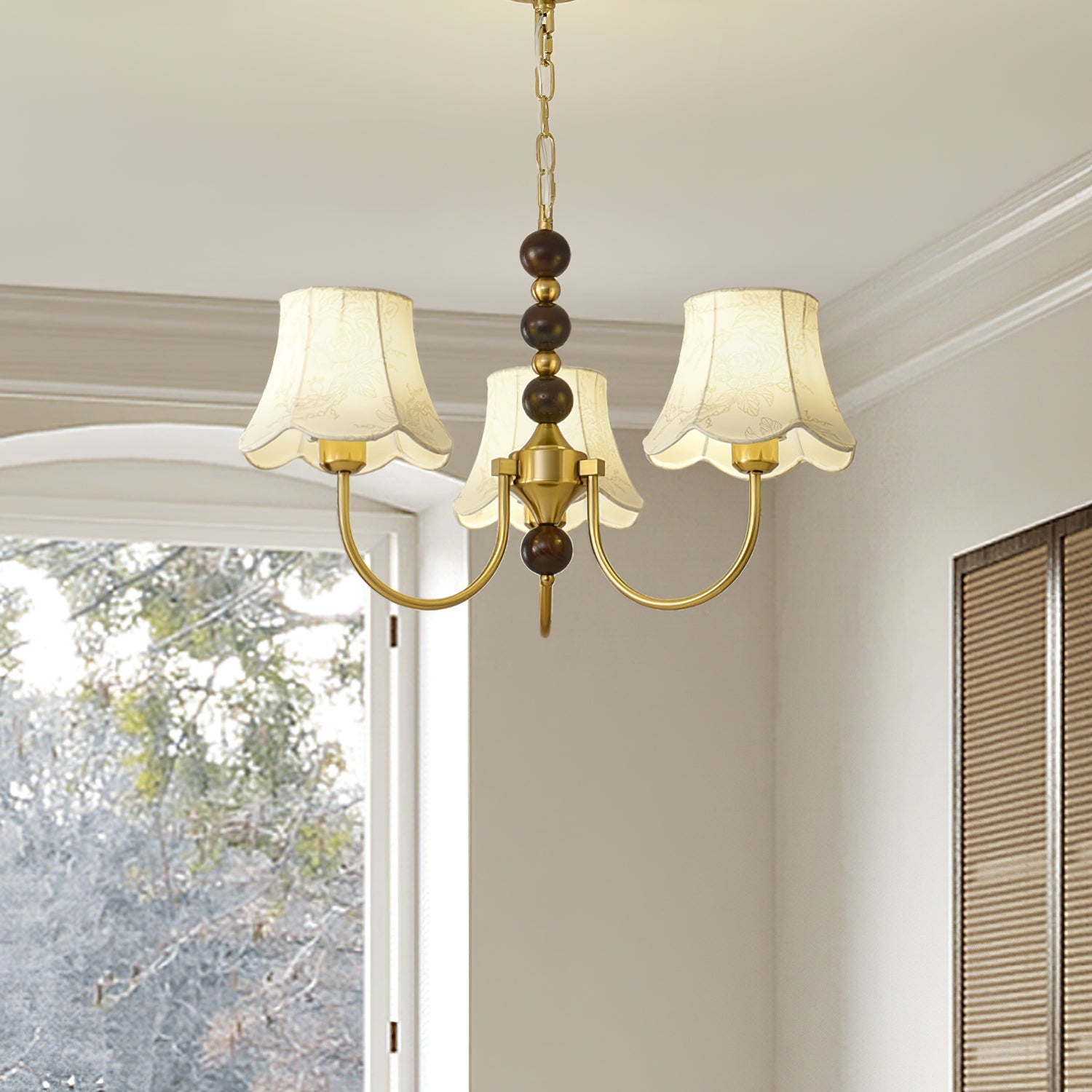 Orchid Chandelier Fabric Golden-Neutral Decor