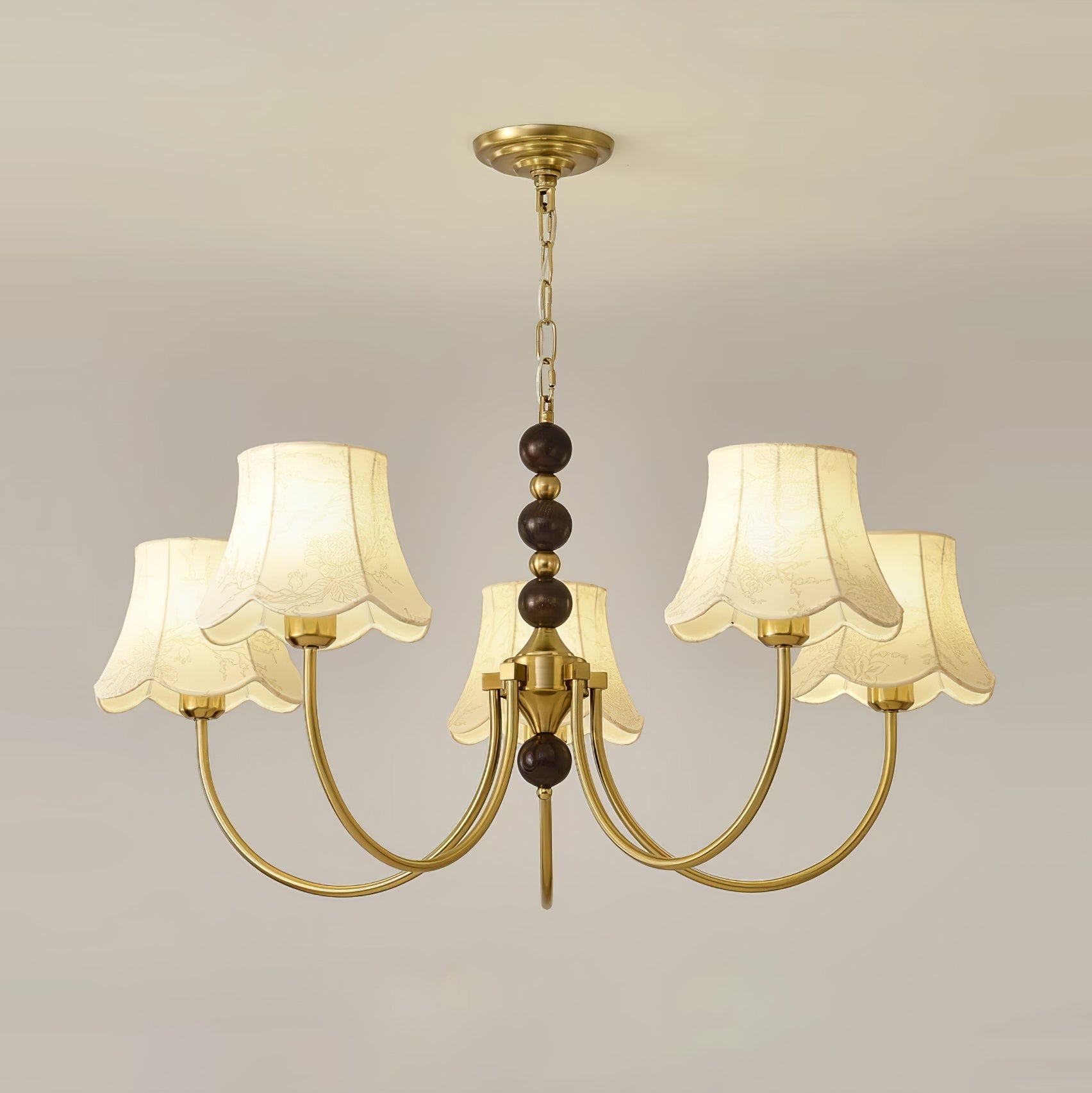 Orchid Chandelier Fabric Golden-Neutral Decor