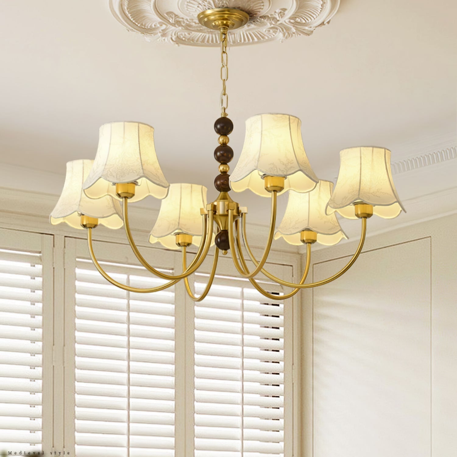 Orchid Chandelier Fabric Golden-Neutral Decor