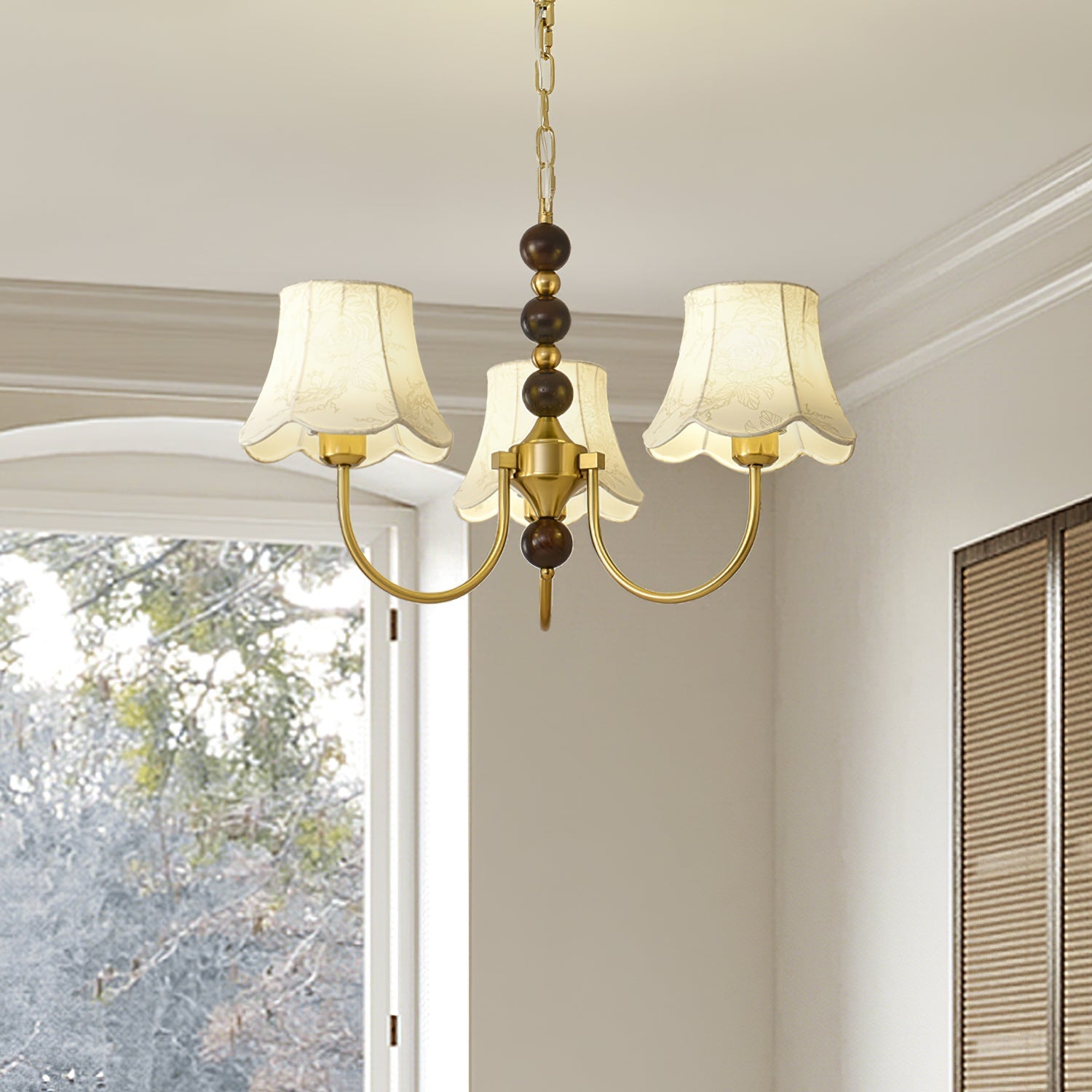 Orchid Chandelier Fabric Golden-Neutral Decor