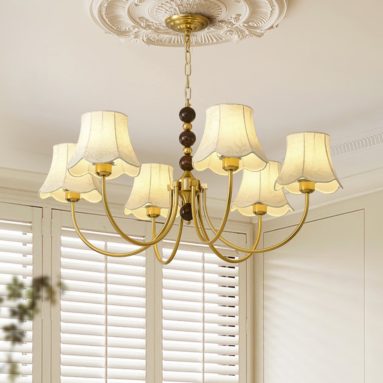 Orchid Chandelier Fabric Golden-Neutral Decor