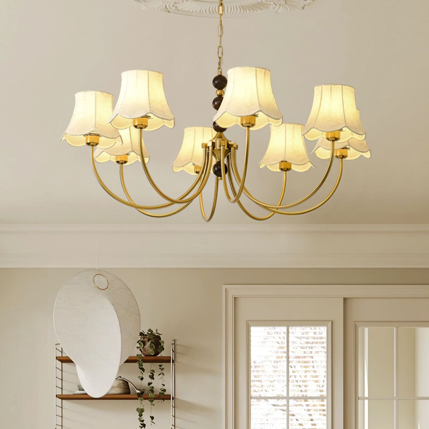 Orchid Chandelier Fabric Golden-Neutral Decor