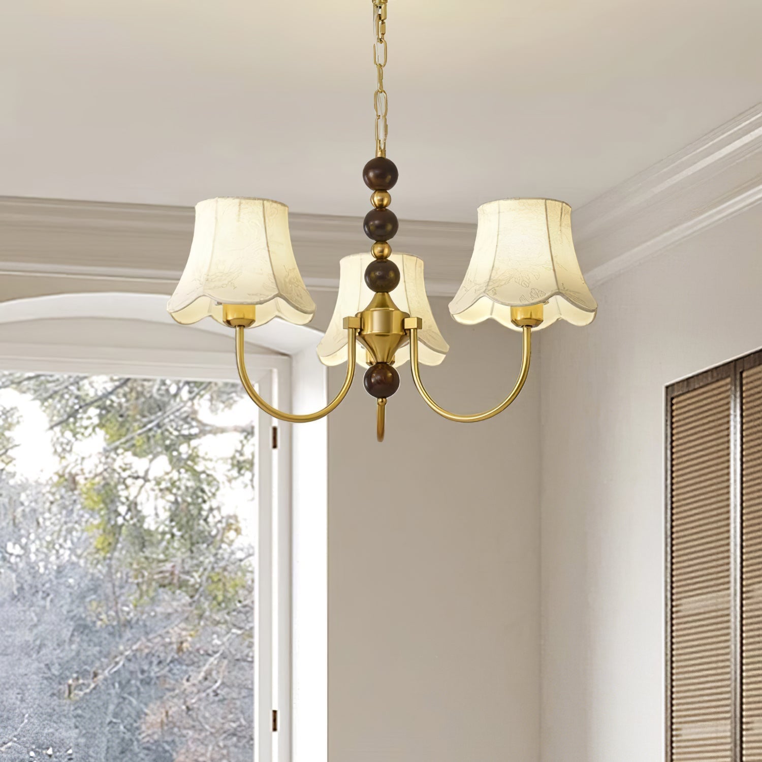 Orchid Chandelier Fabric Golden-Neutral Decor