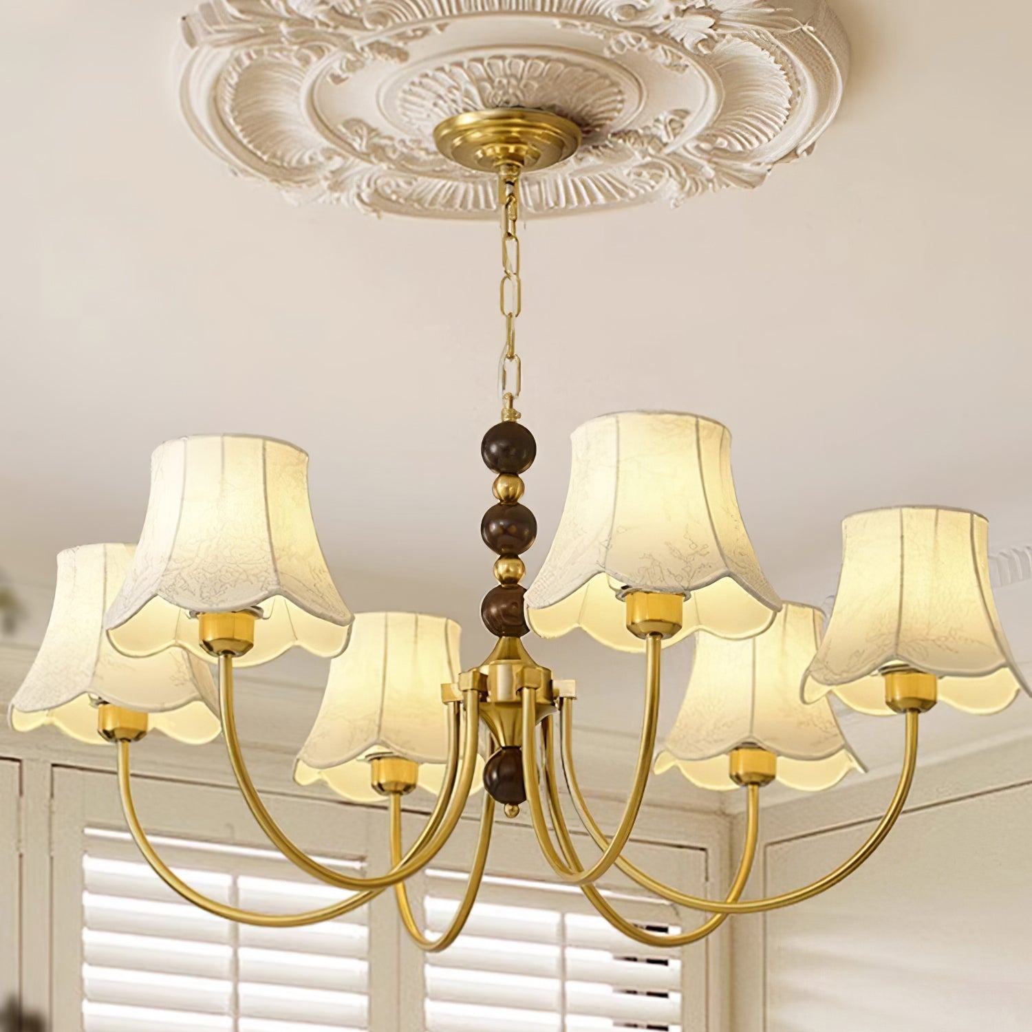 Orchid Chandelier Fabric Golden-Neutral Decor