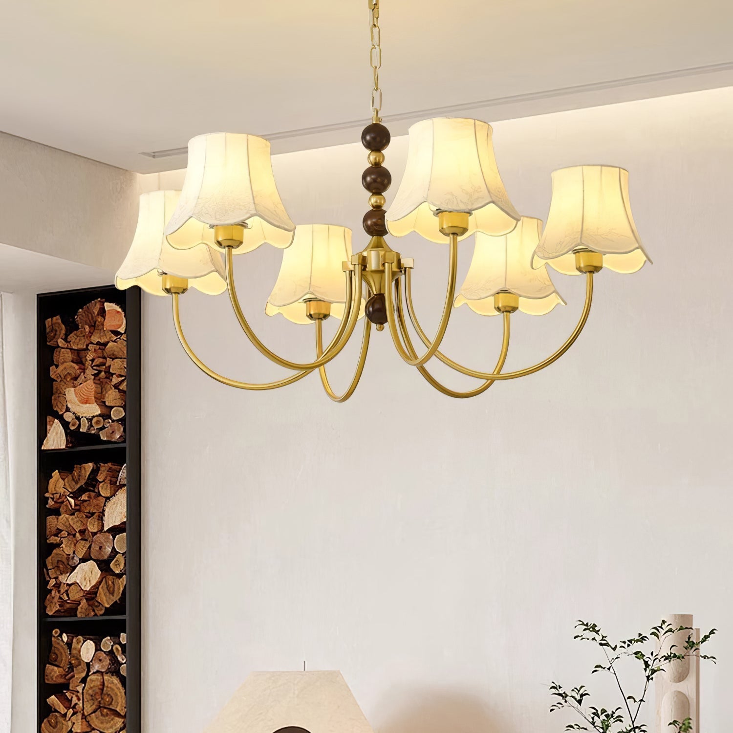 Orchid Chandelier Fabric Golden-Neutral Decor