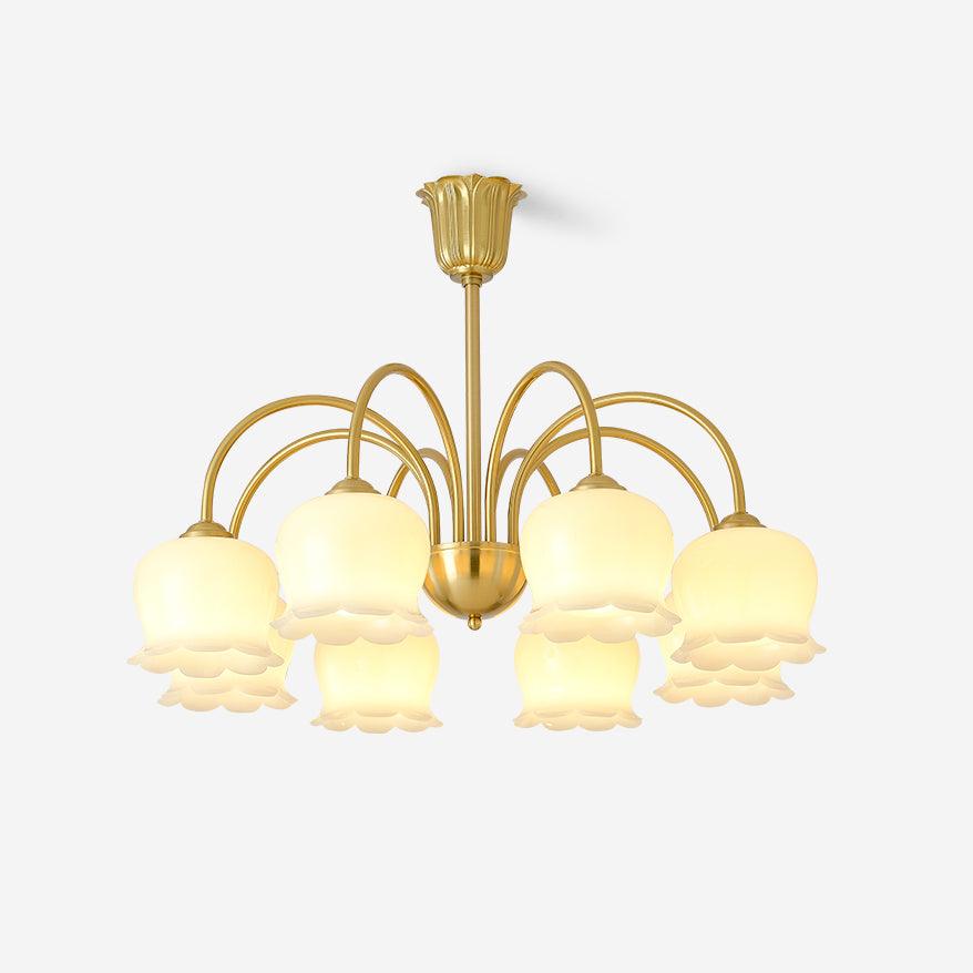 Lustra Chandelier Brass Elegant Curved Arm-Neutral Decor