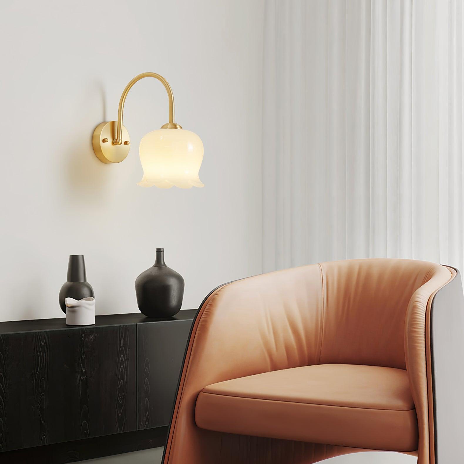 Avcarora Premium Nordic Art Brass Glass Wall Lamp-Neutral Decor