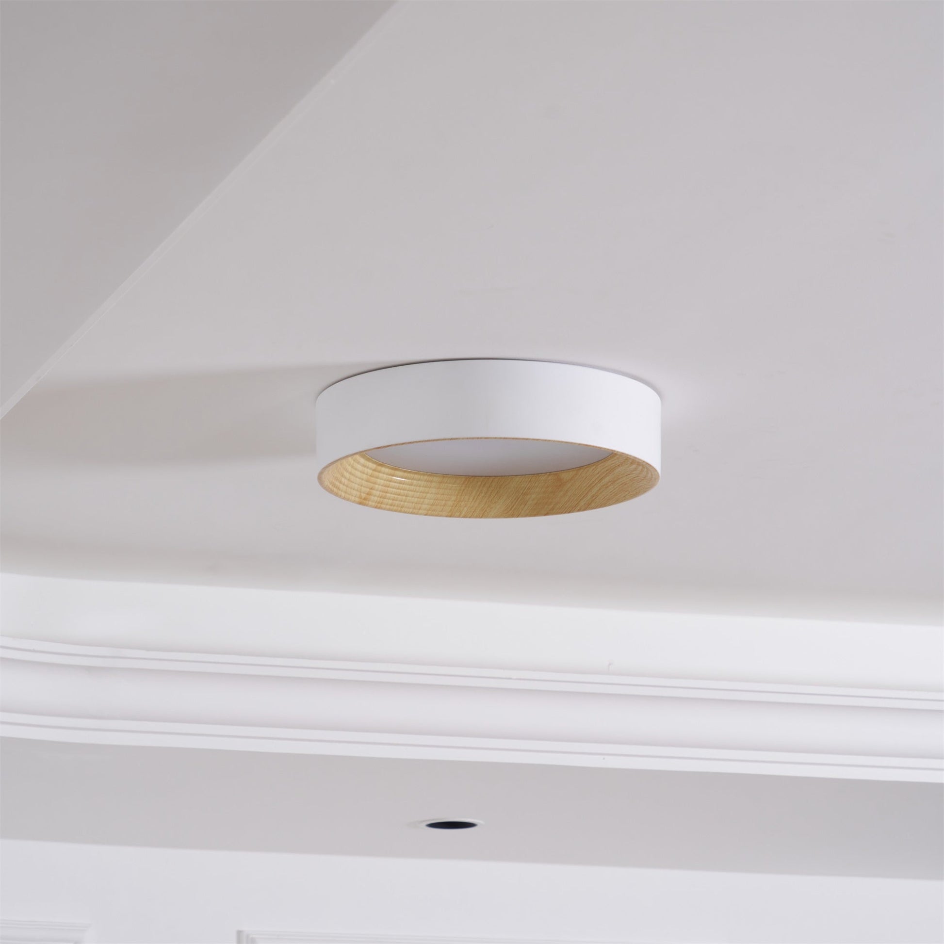 Veveny Ceiling Lamp Wood Ring Minimalist Adjustable-Neutral Decor