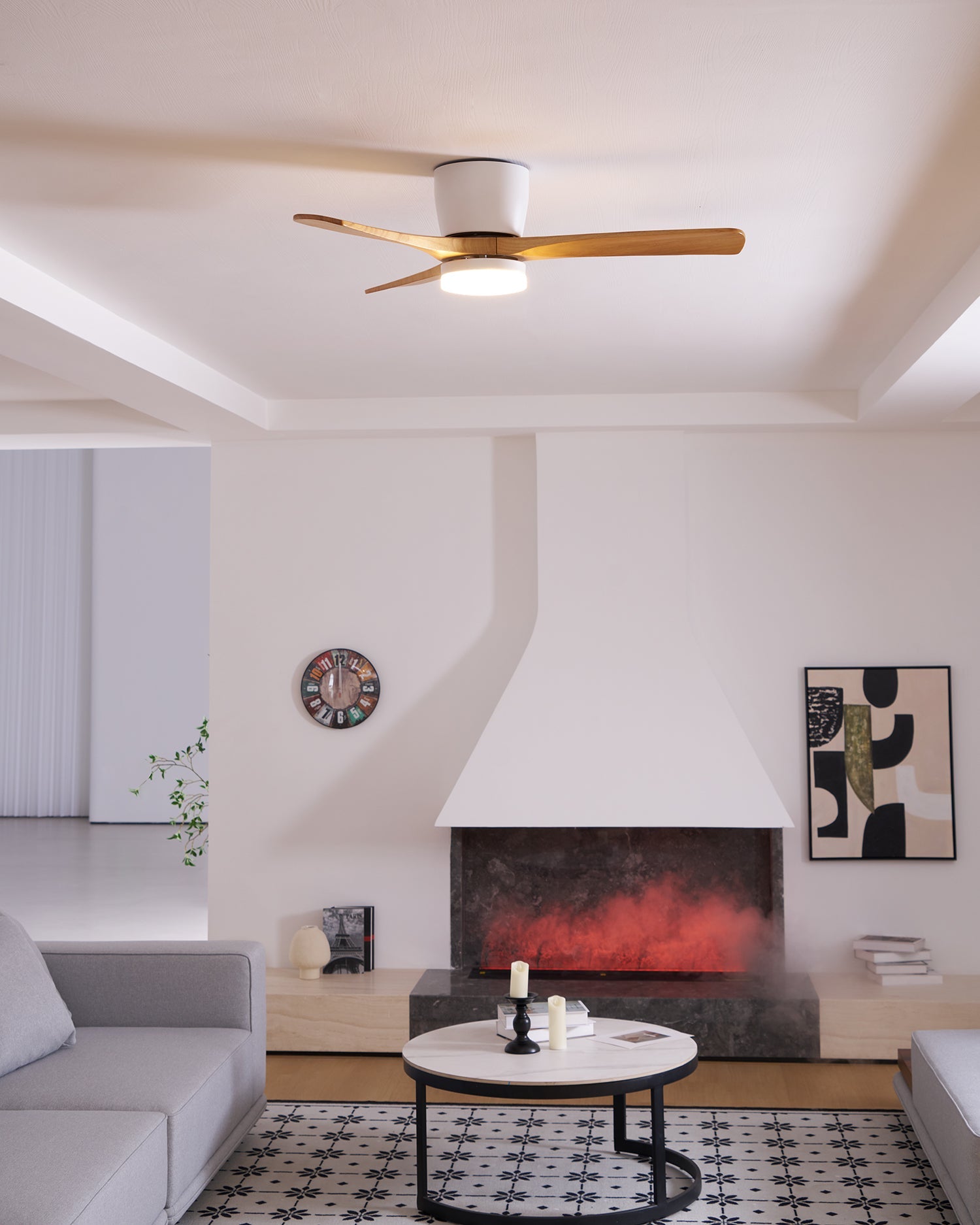 Nordic Wooden Ceiling Fan Light-Neutral Decor