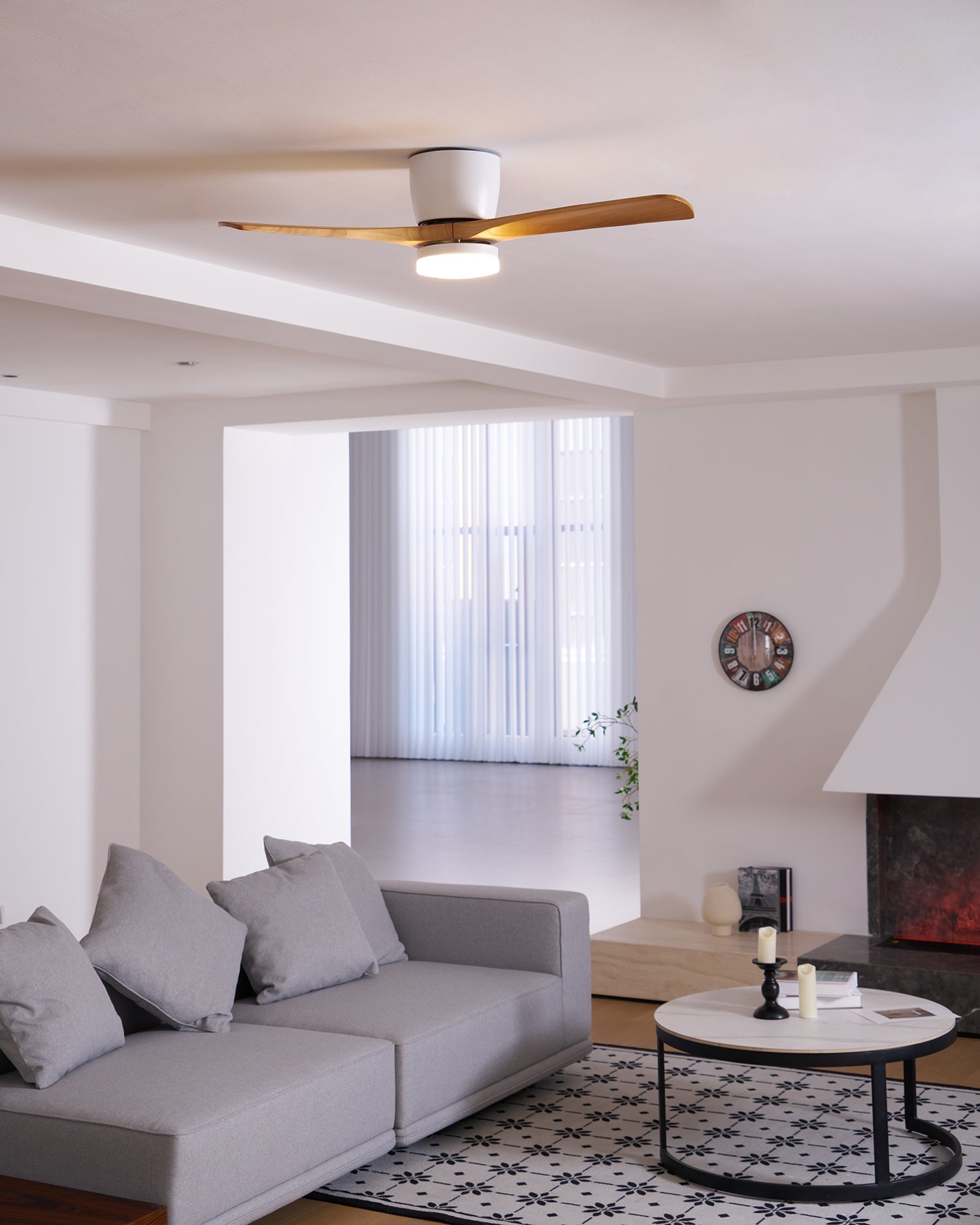 Nordic Wooden Ceiling Fan Light-Neutral Decor