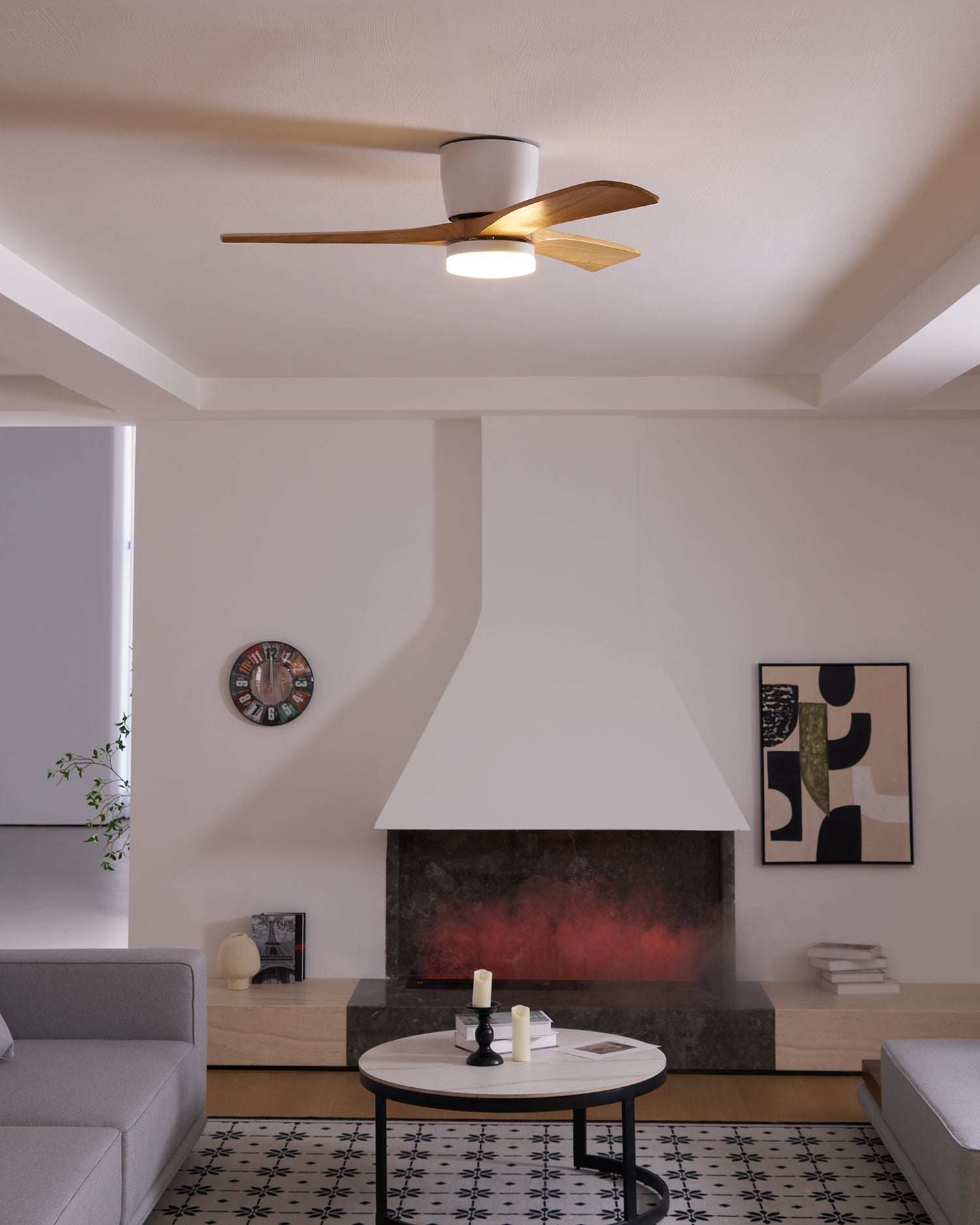 Nordic Wooden Ceiling Fan Light-Neutral Decor