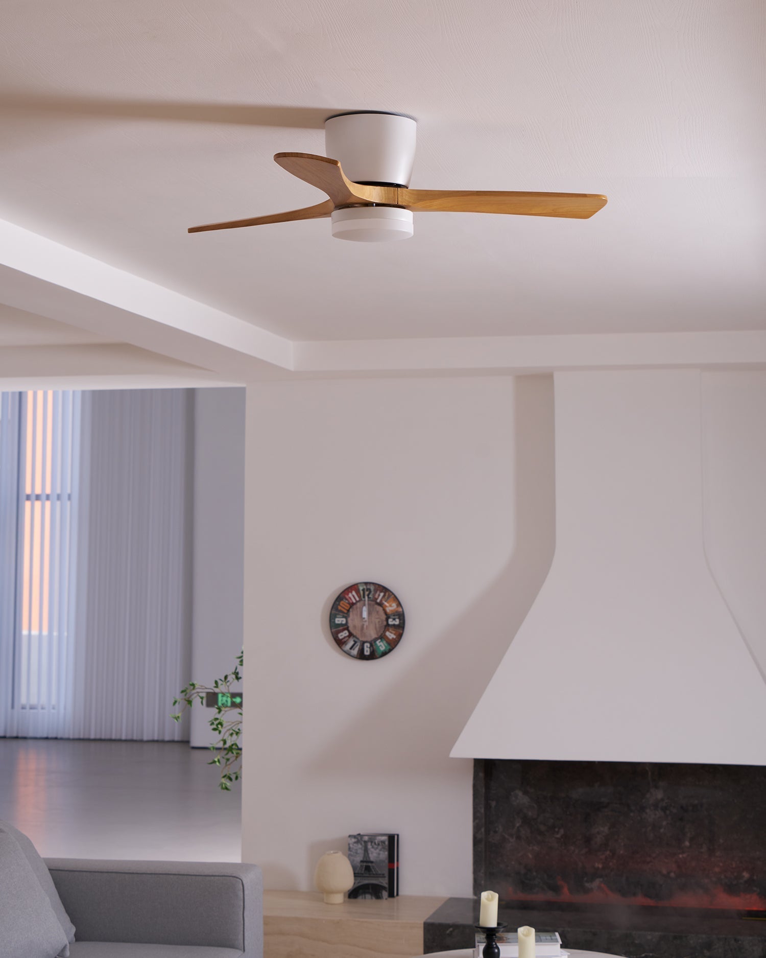 Elena Modern Wood Ceiling Fan Light-Neutral Decor