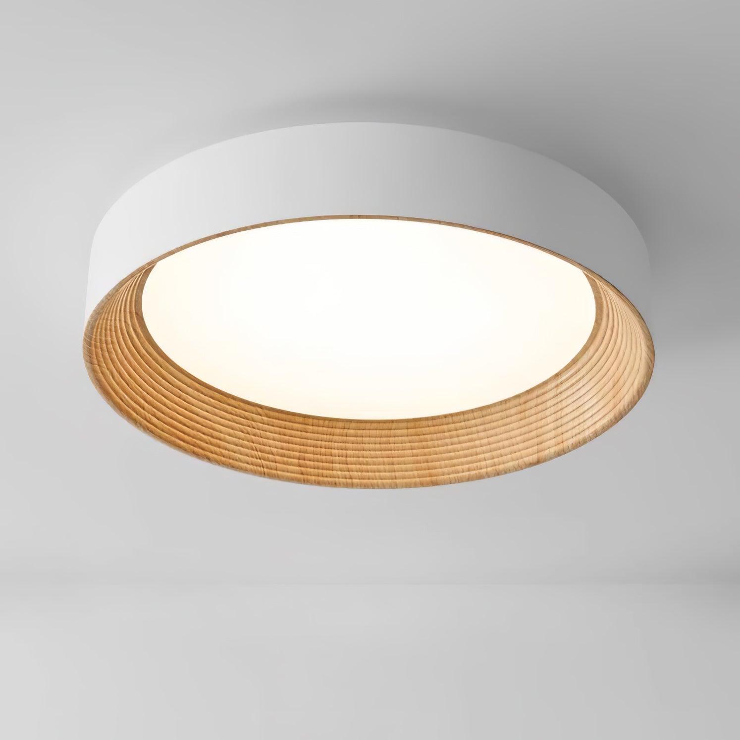 Veveny Ceiling Lamp Wood Ring Minimalist Adjustable-Neutral Decor