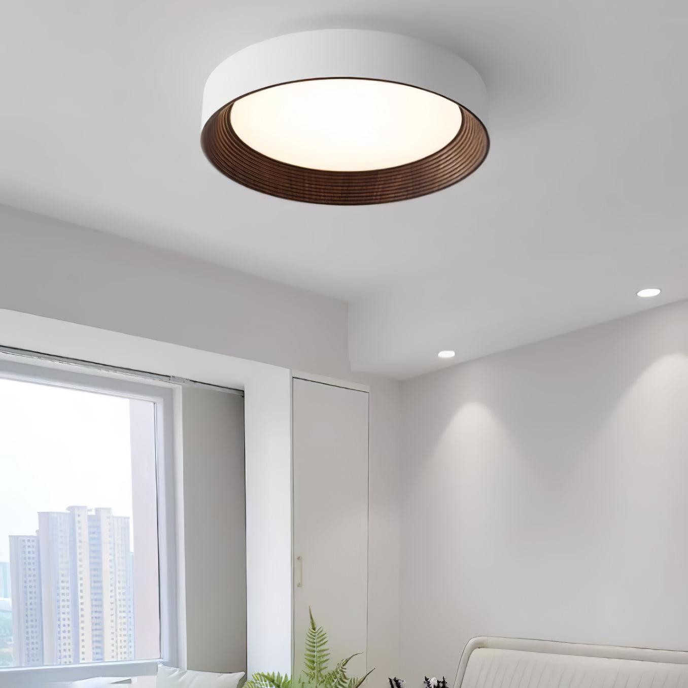 Veveny Ceiling Lamp Wood Ring Minimalist Adjustable-Neutral Decor