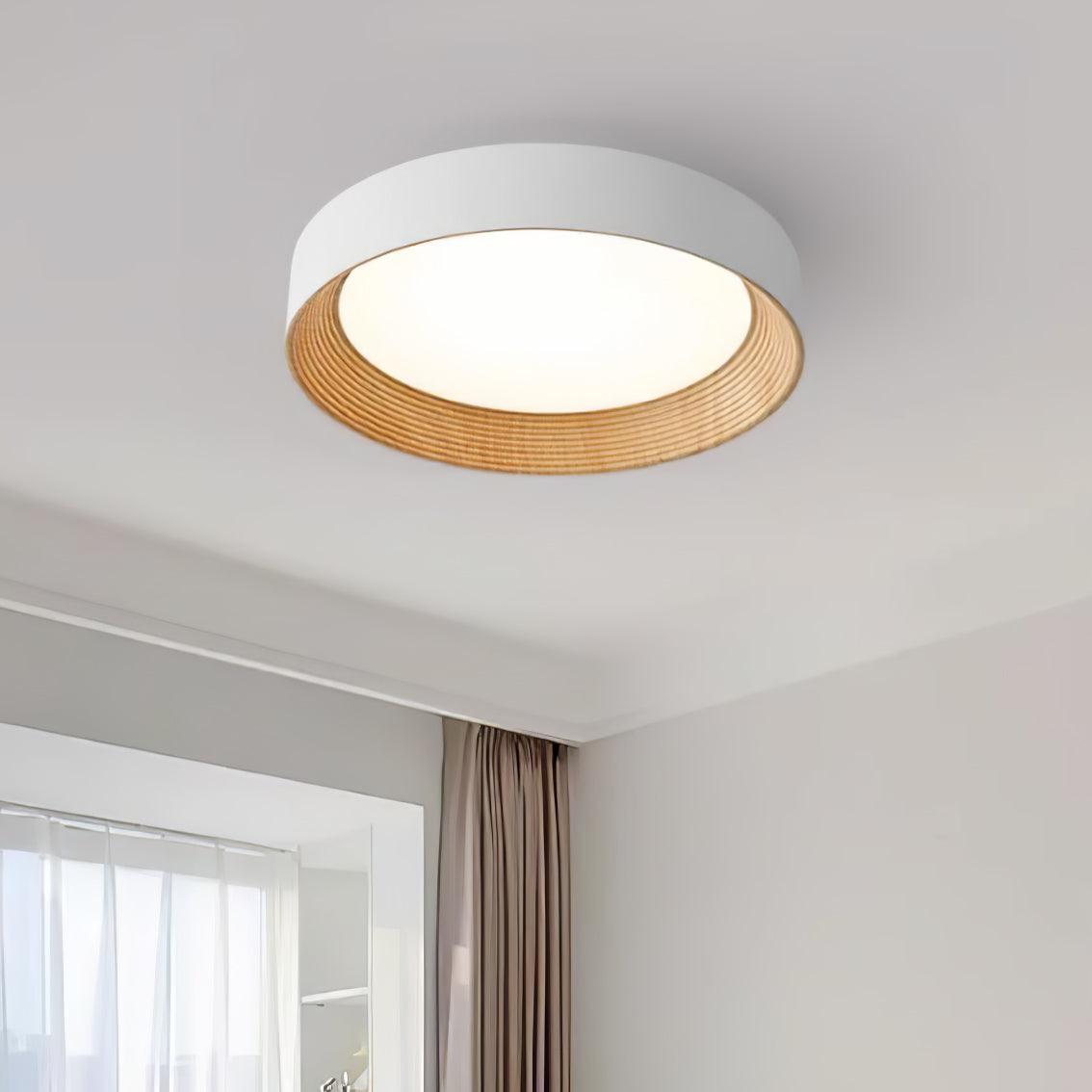 Veveny Ceiling Lamp Wood Ring Minimalist Adjustable-Neutral Decor