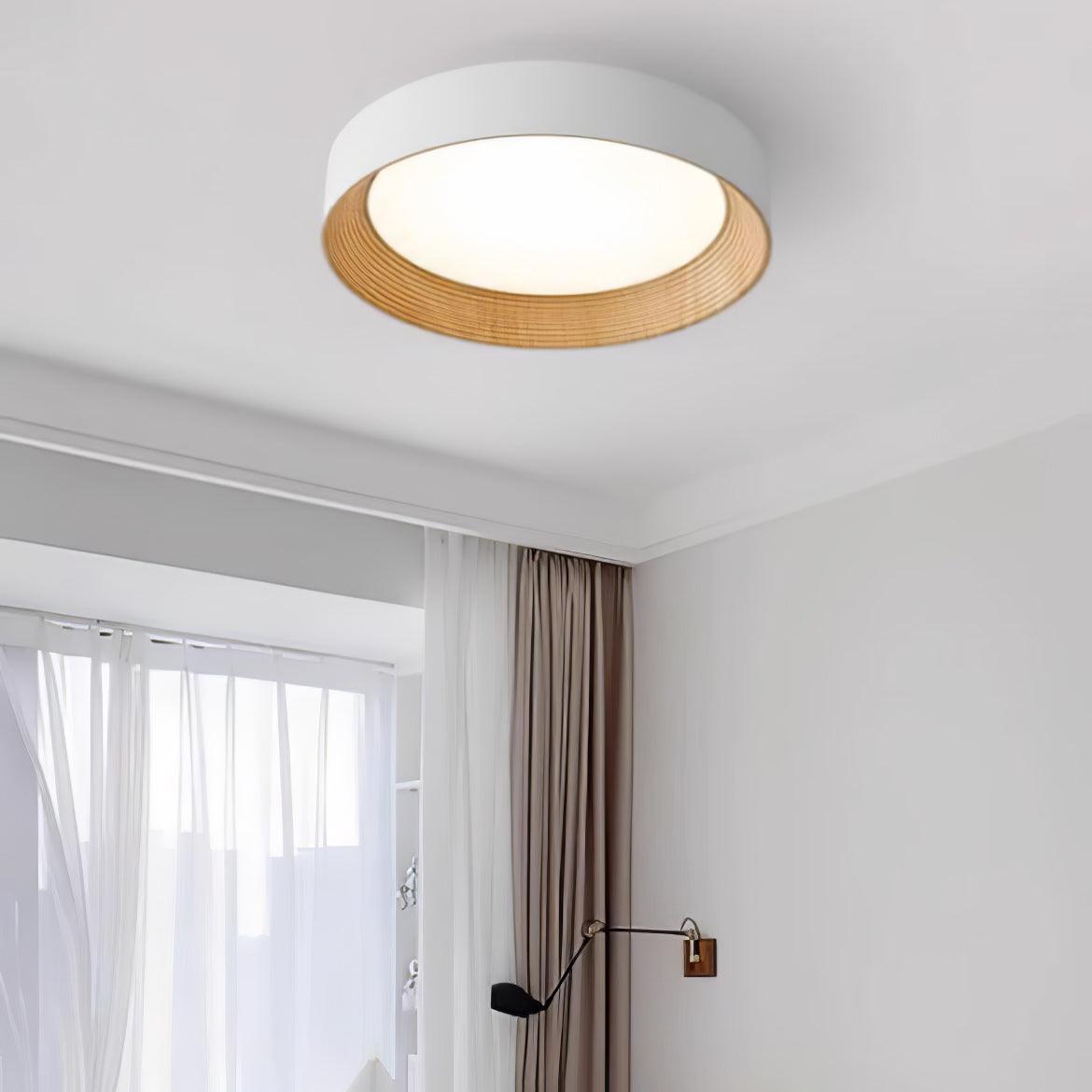 Veveny Ceiling Lamp Wood Ring Minimalist Adjustable-Neutral Decor