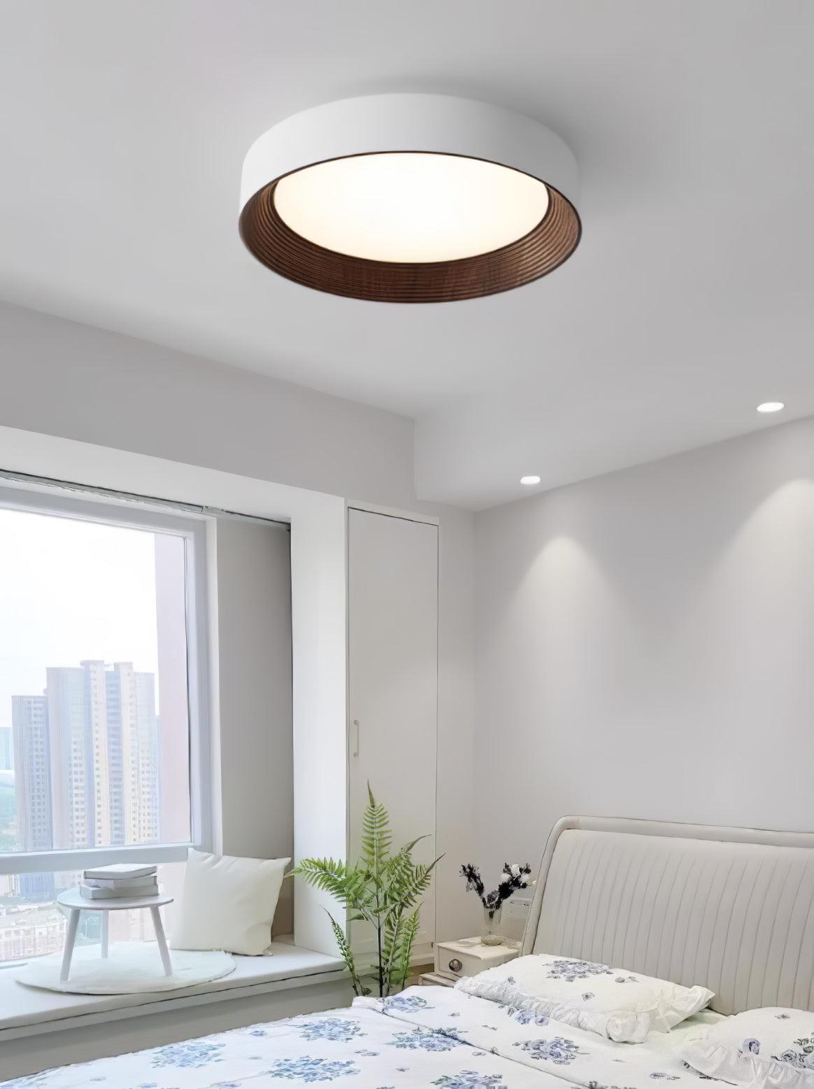 Veveny Ceiling Lamp Wood Ring Minimalist Adjustable-Neutral Decor