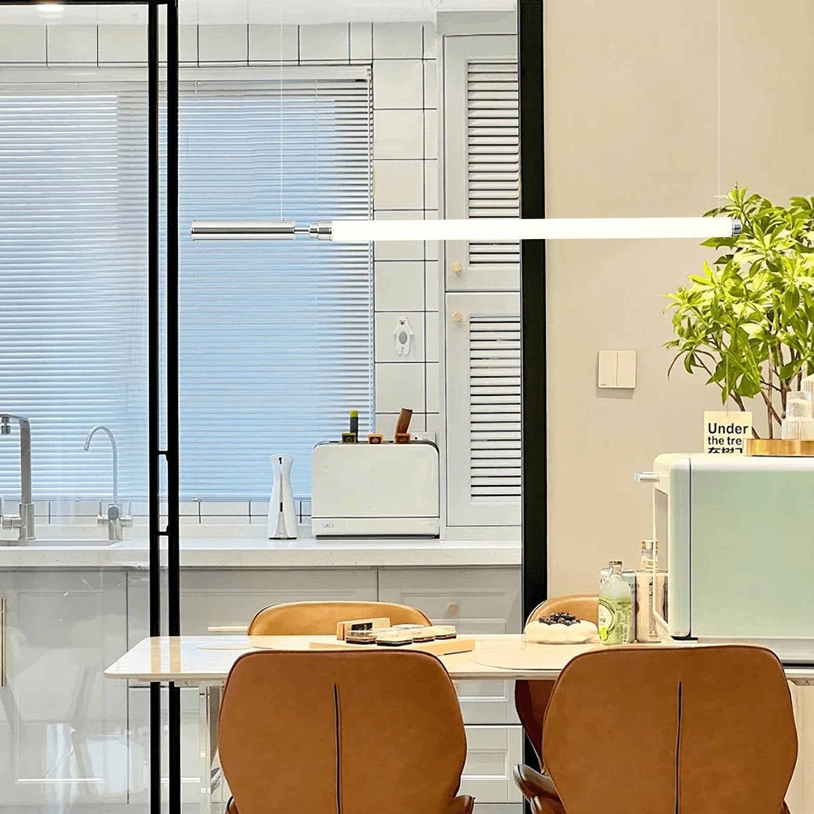 Ollaeos Modern Minimalist Glass Pendant Light-Neutral Decor