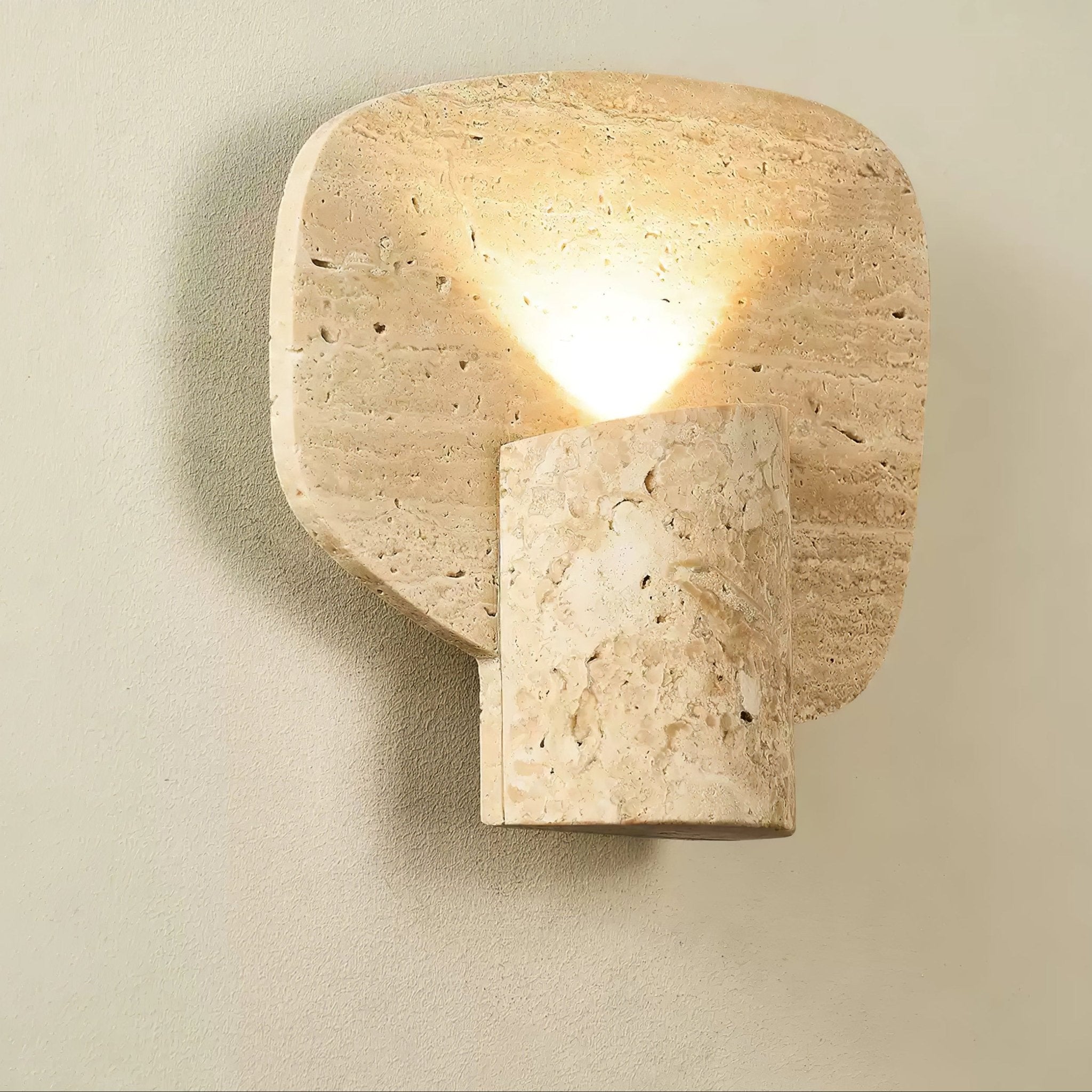Bryke Travertine Cylinder Wall Light-Neutral Decor
