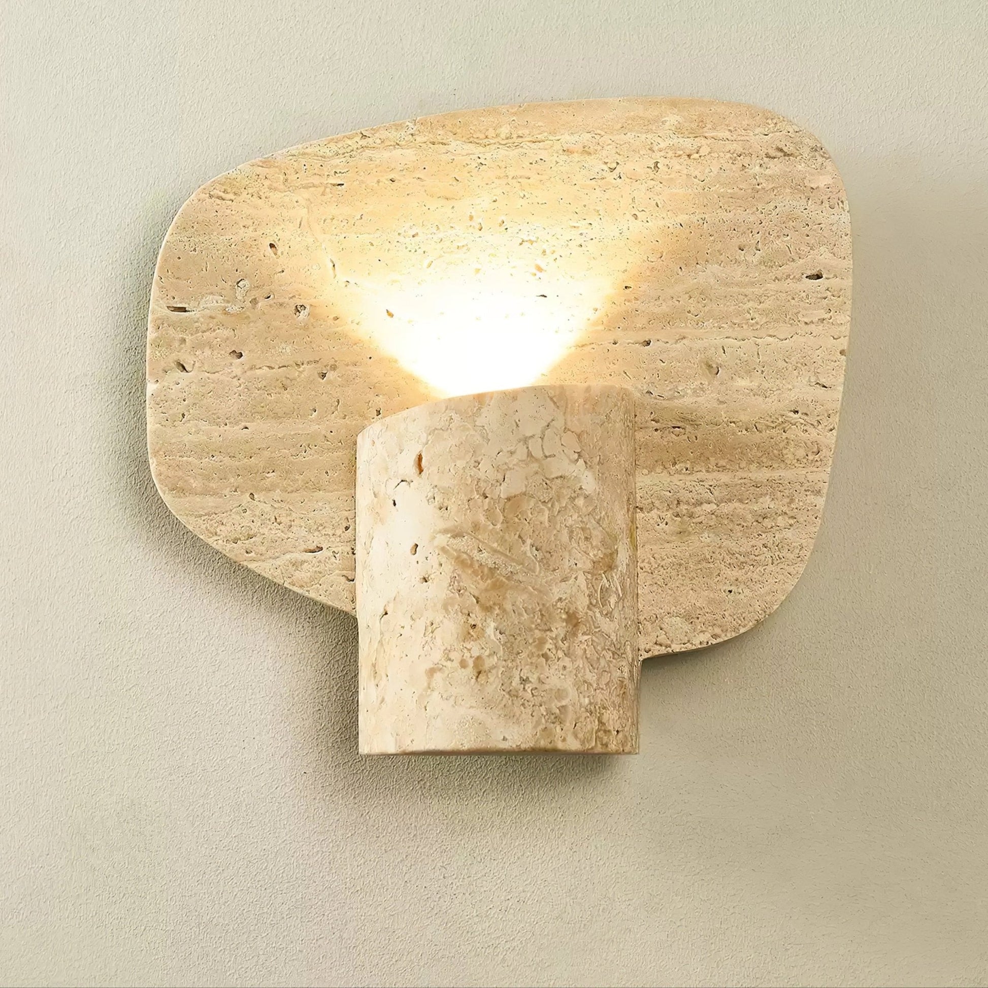 Bryke Travertine Cylinder Wall Light-Neutral Decor