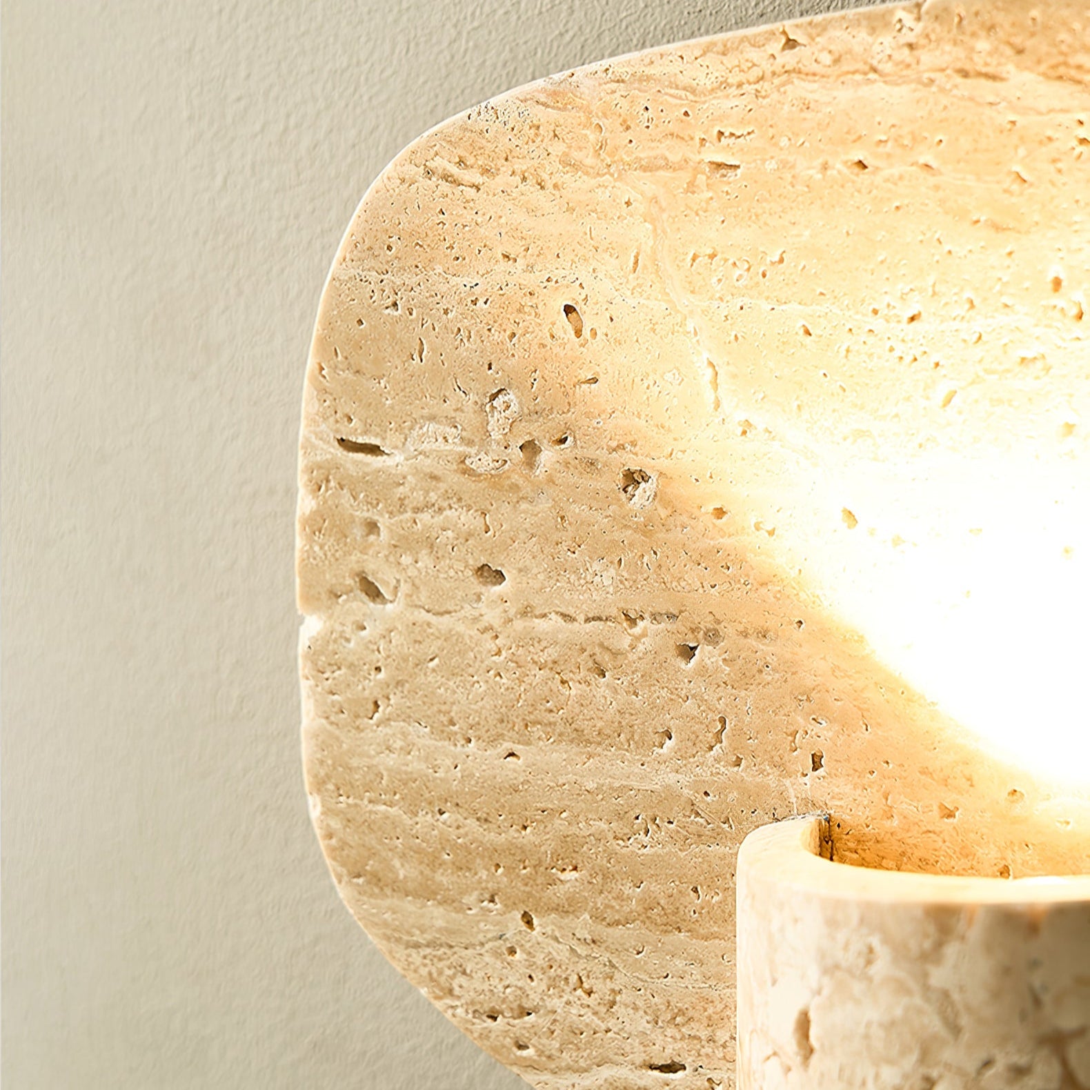 Bryke Travertine Cylinder Wall Light-Neutral Decor