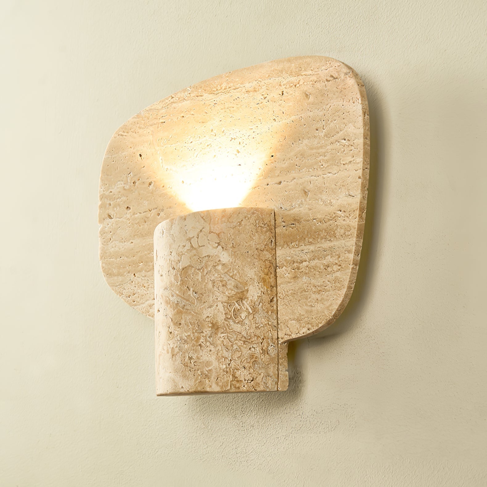 Bryke Travertine Cylinder Wall Light-Neutral Decor