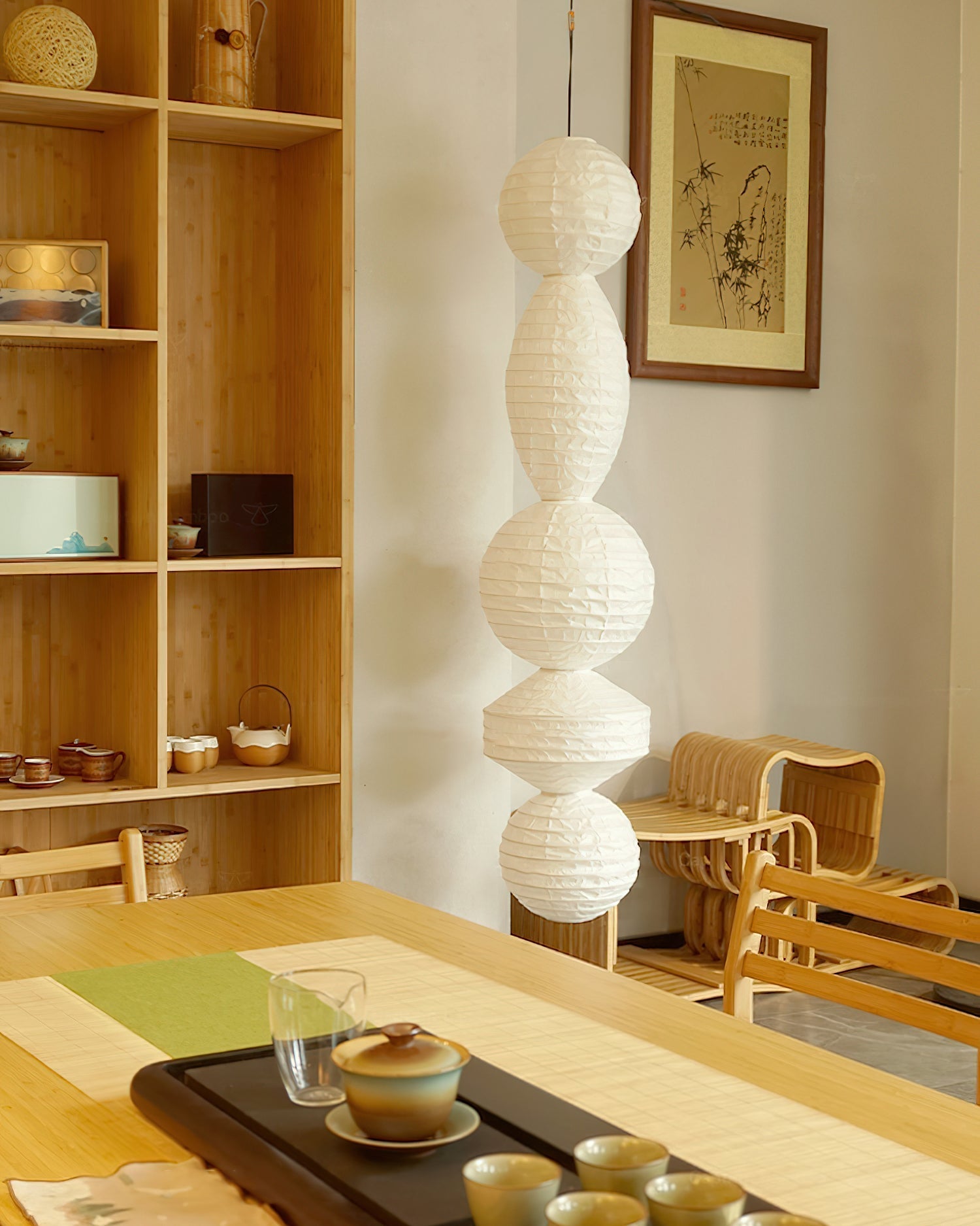 Elthayra Natural Series Bamboo Lantern Pendant Lamp-Neutral Decor