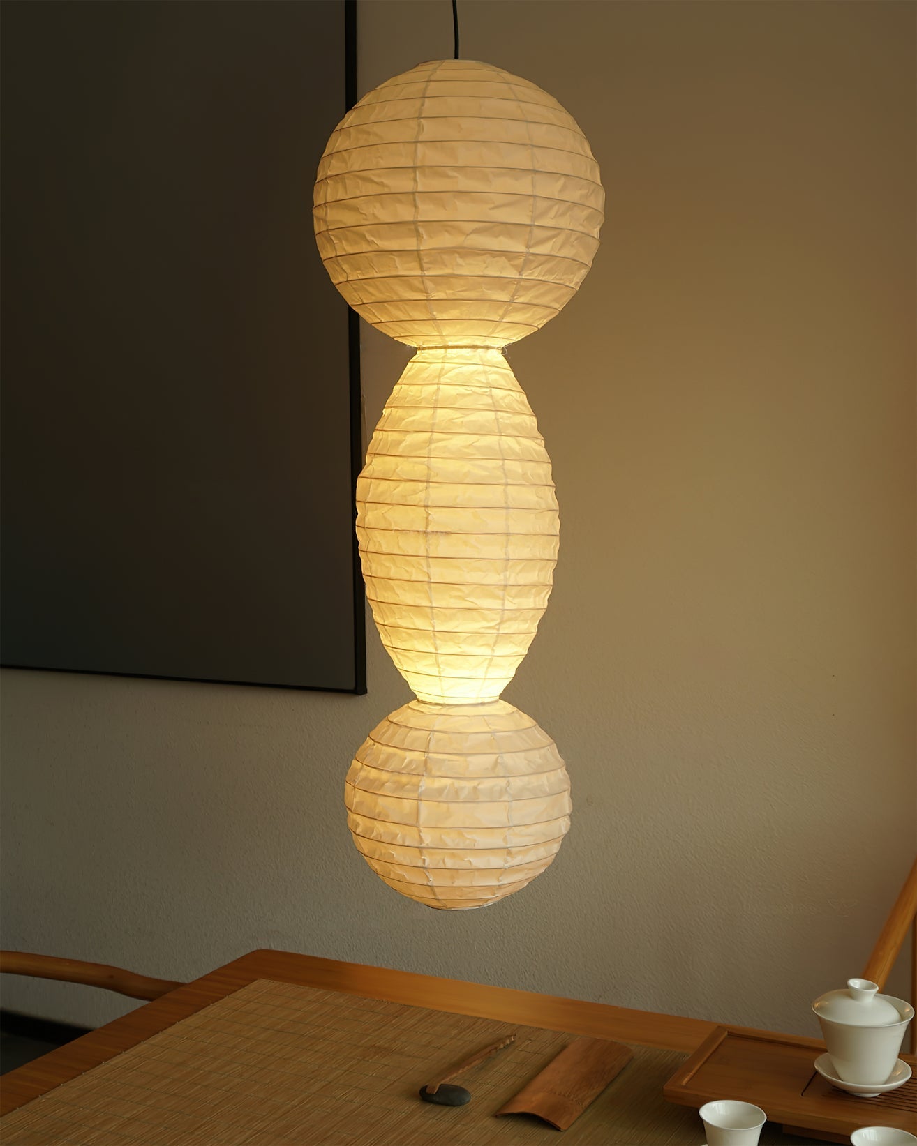Elthayra Natural Series Bamboo Lantern Pendant Lamp-Neutral Decor