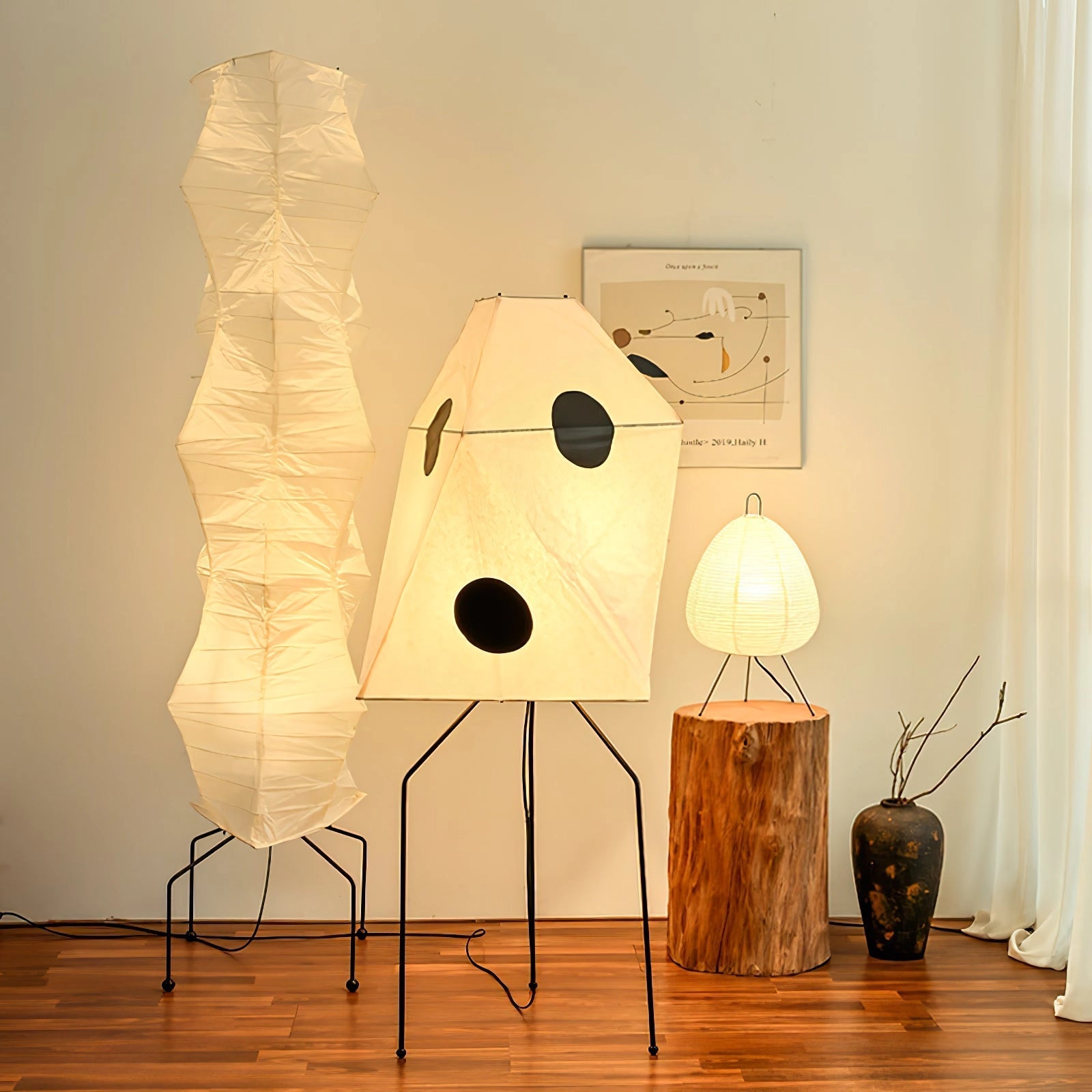 Sath Artistic Fabric Floor Lamp-Neutral Decor
