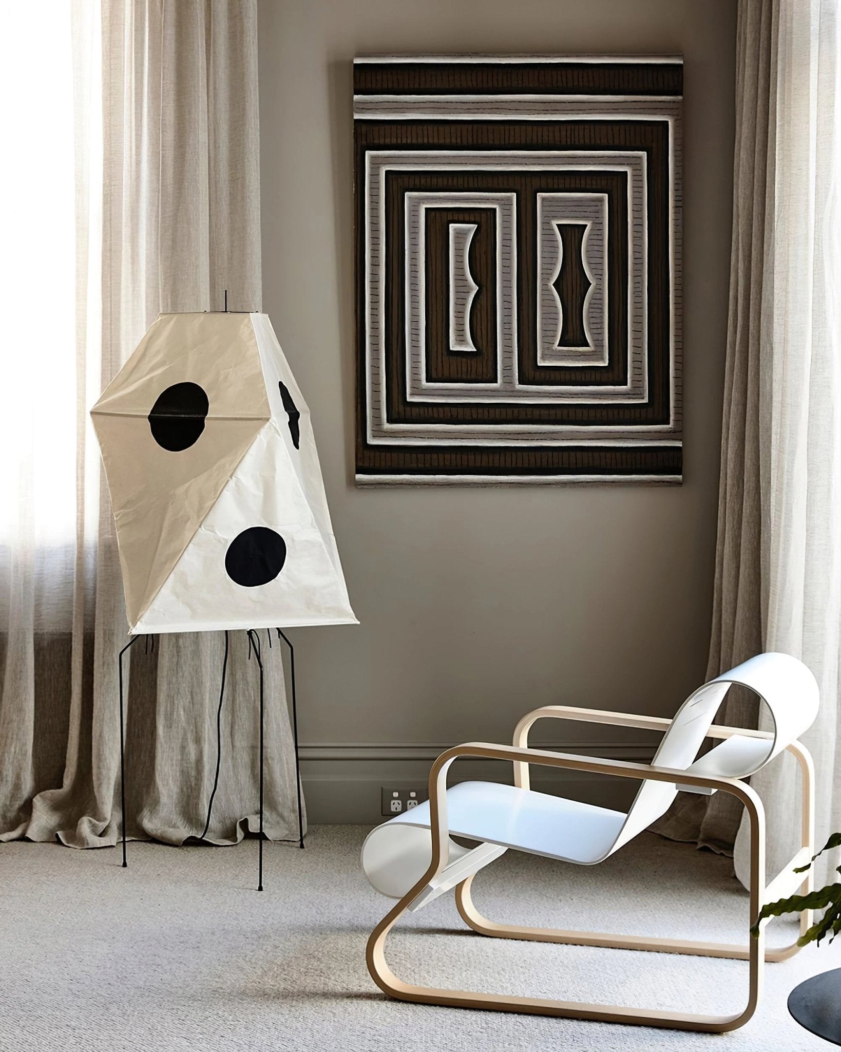 Sath Artistic Fabric Floor Lamp-Neutral Decor