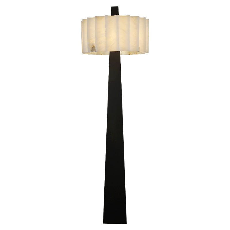 Origami Pleat Alabaster Floor Lamp-Neutral Decor