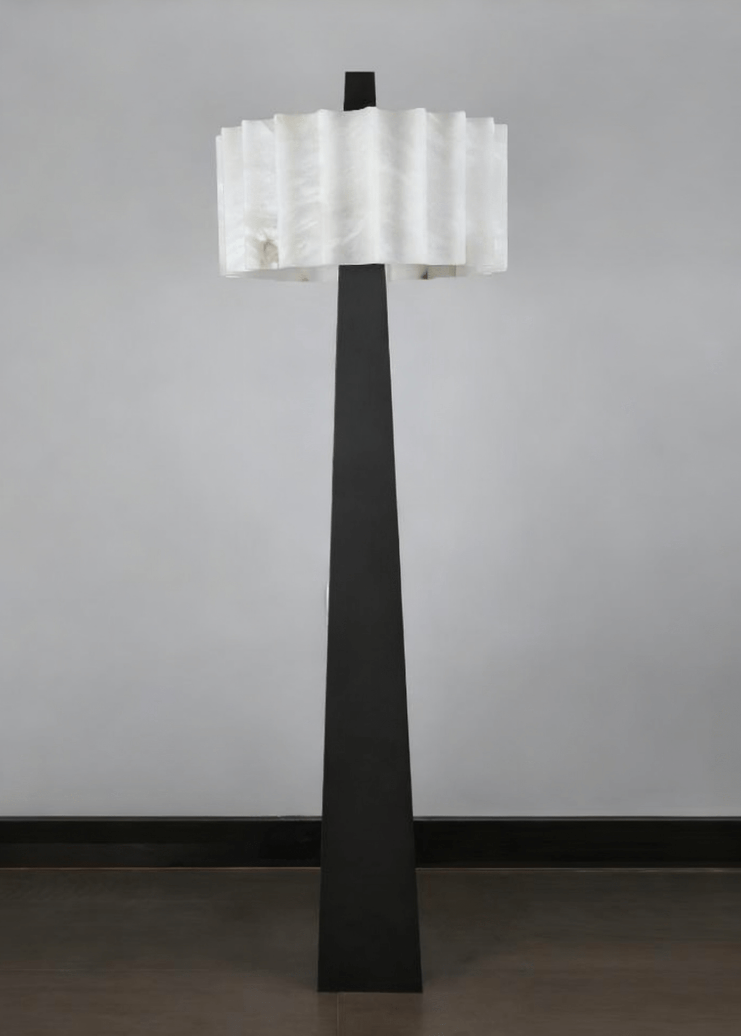 Origami Pleat Alabaster Floor Lamp-Neutral Decor