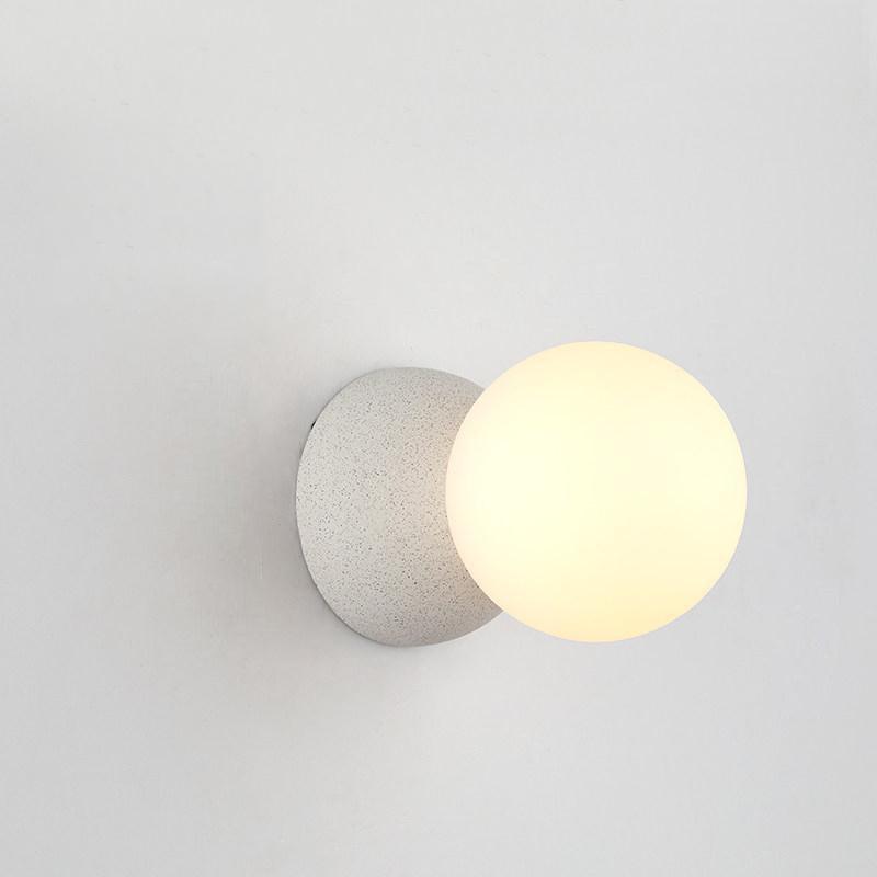 Lustra Wall Lamp Concrete Opal Glass-Neutral Decor