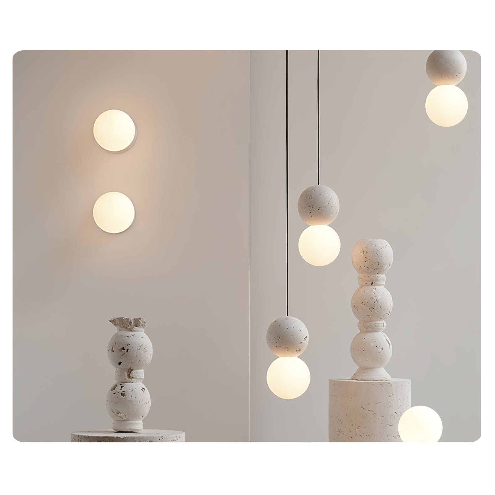 Joss Cement Minimalist Pendant Lamp-Neutral Decor