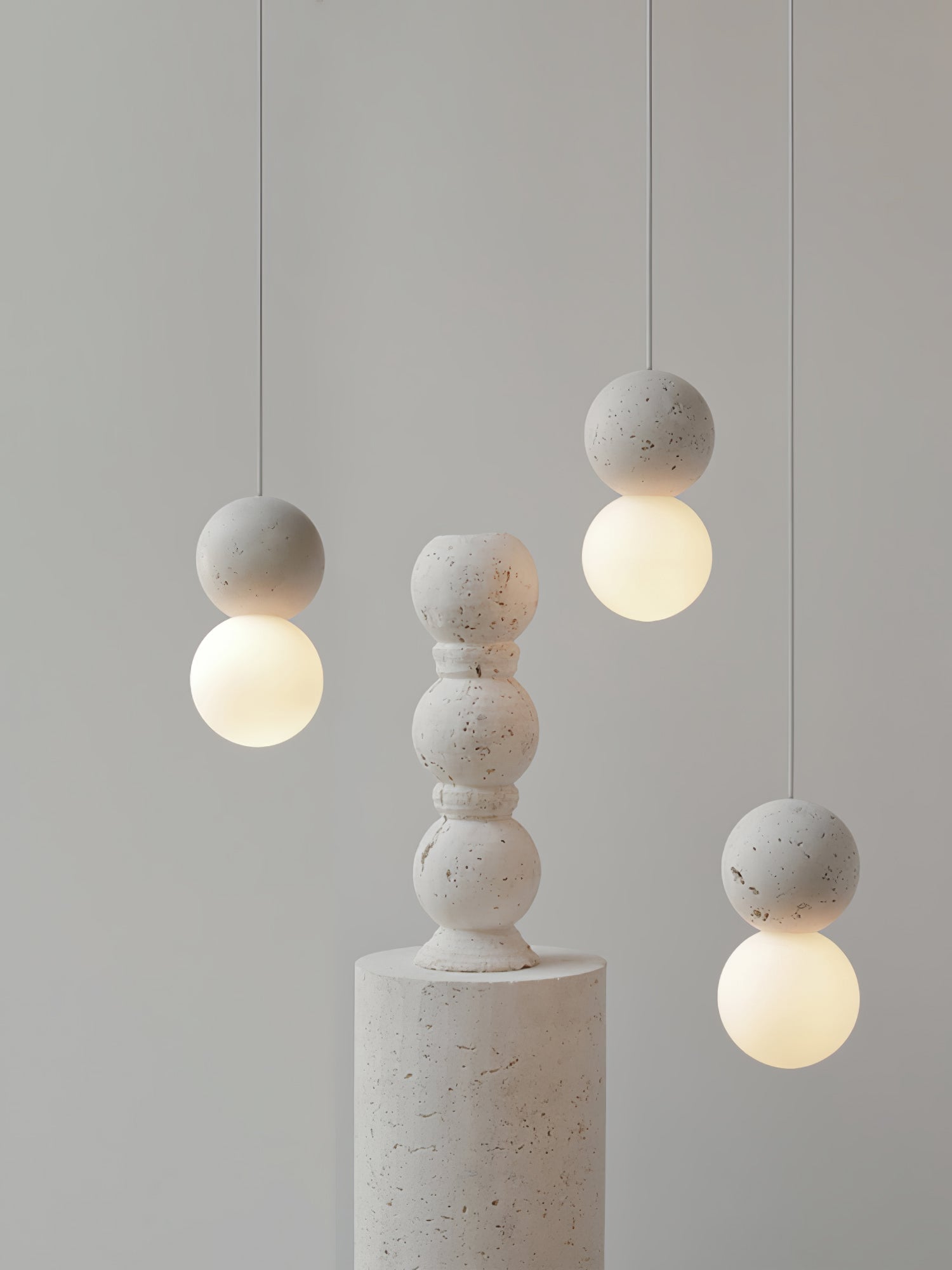 Joss Cement Minimalist Pendant Lamp-Neutral Decor