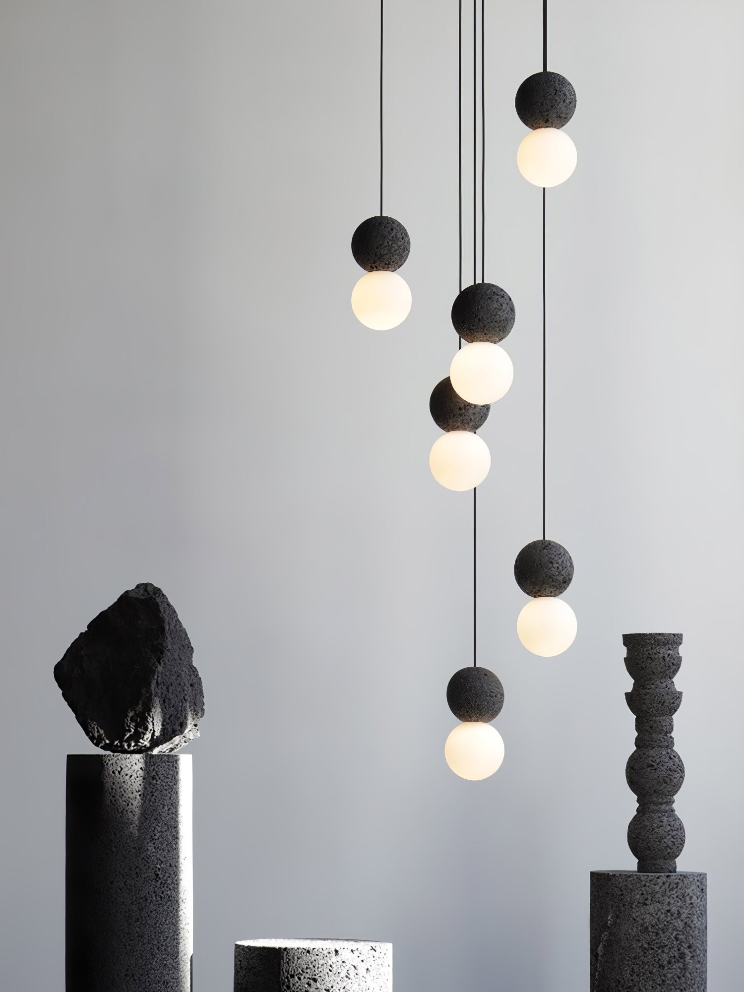 Joss Cement Minimalist Pendant Lamp-Neutral Decor